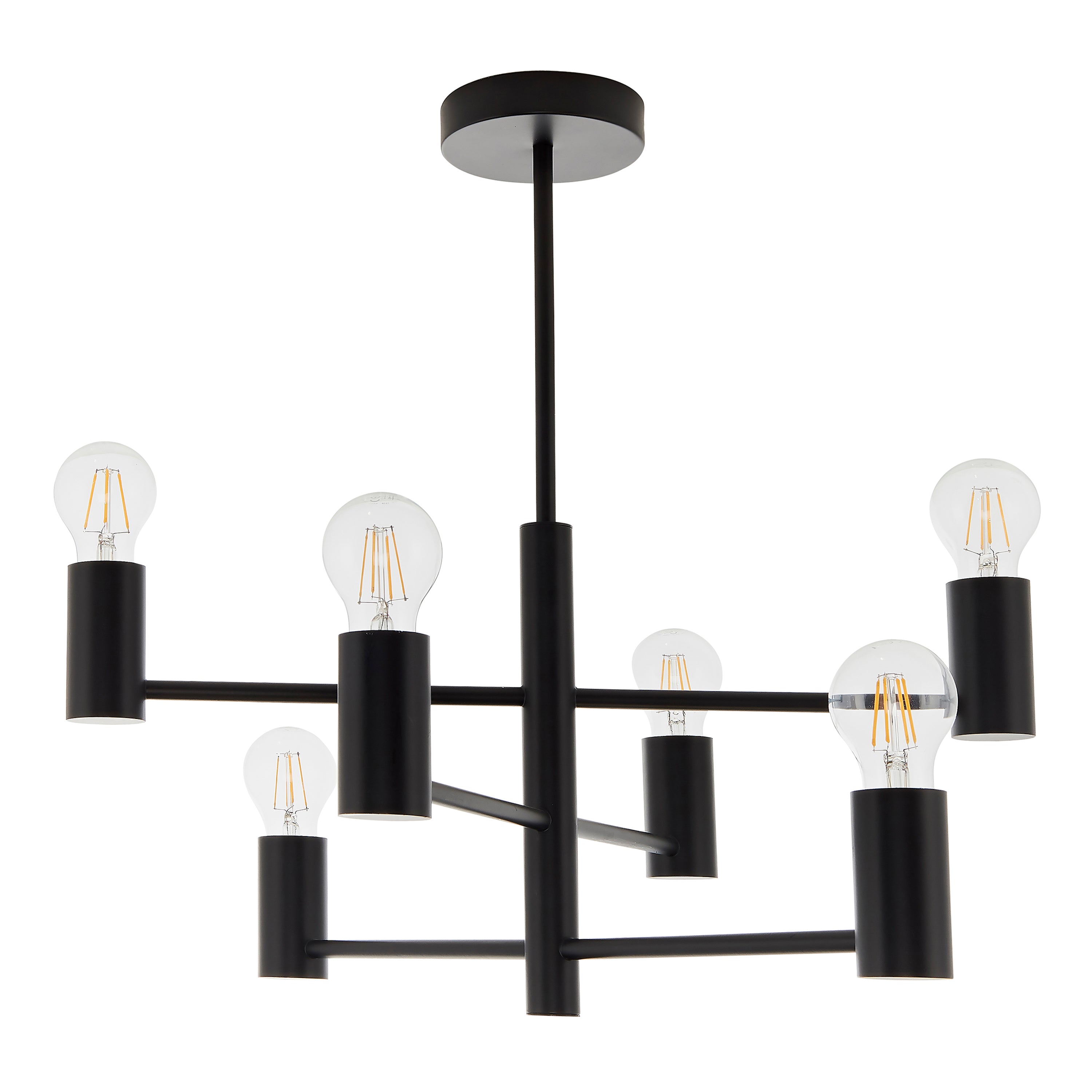 Shelby Matt Black Ceiling Light | 6 Lights