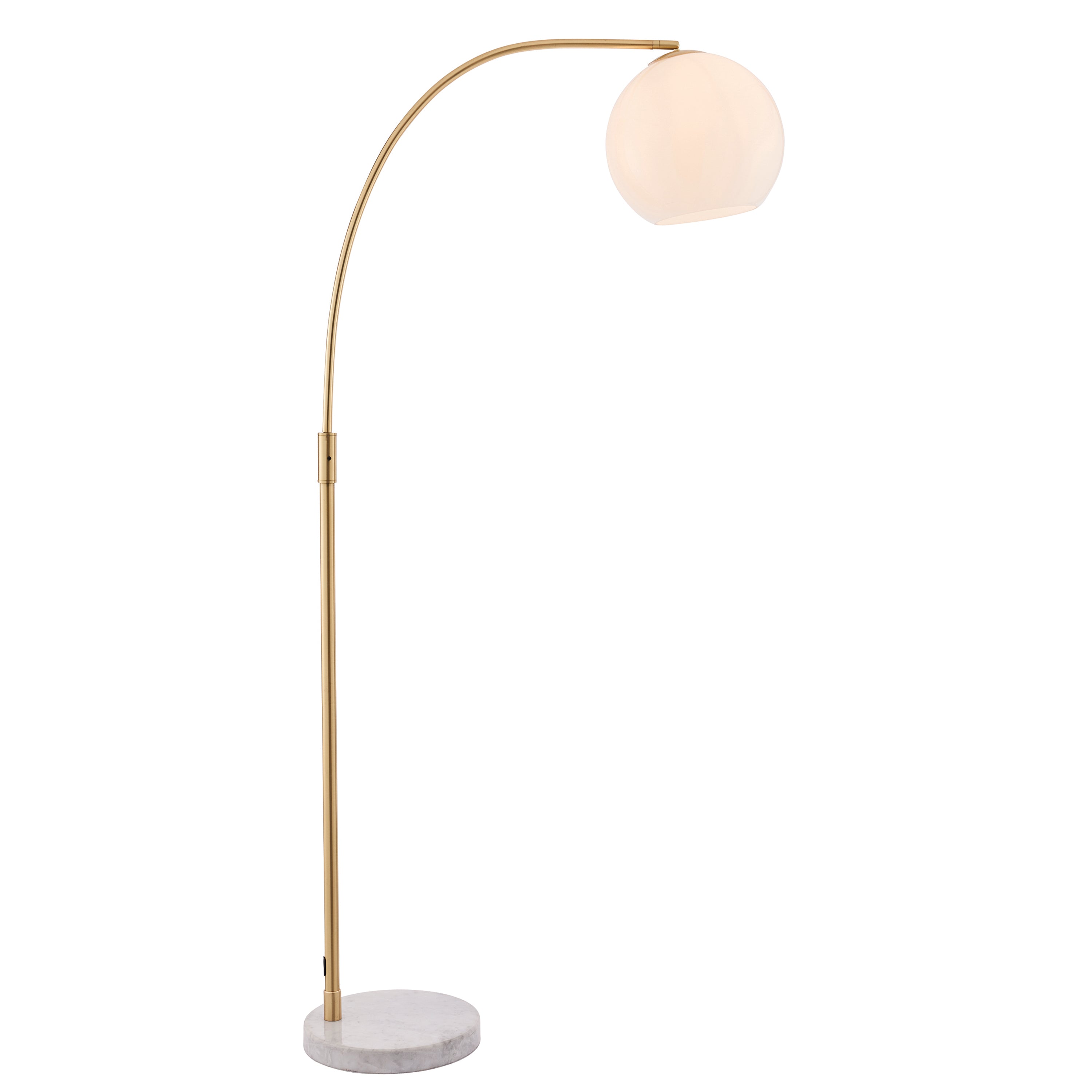 Alser Gold Orb Floor Lamp with White Marble Base