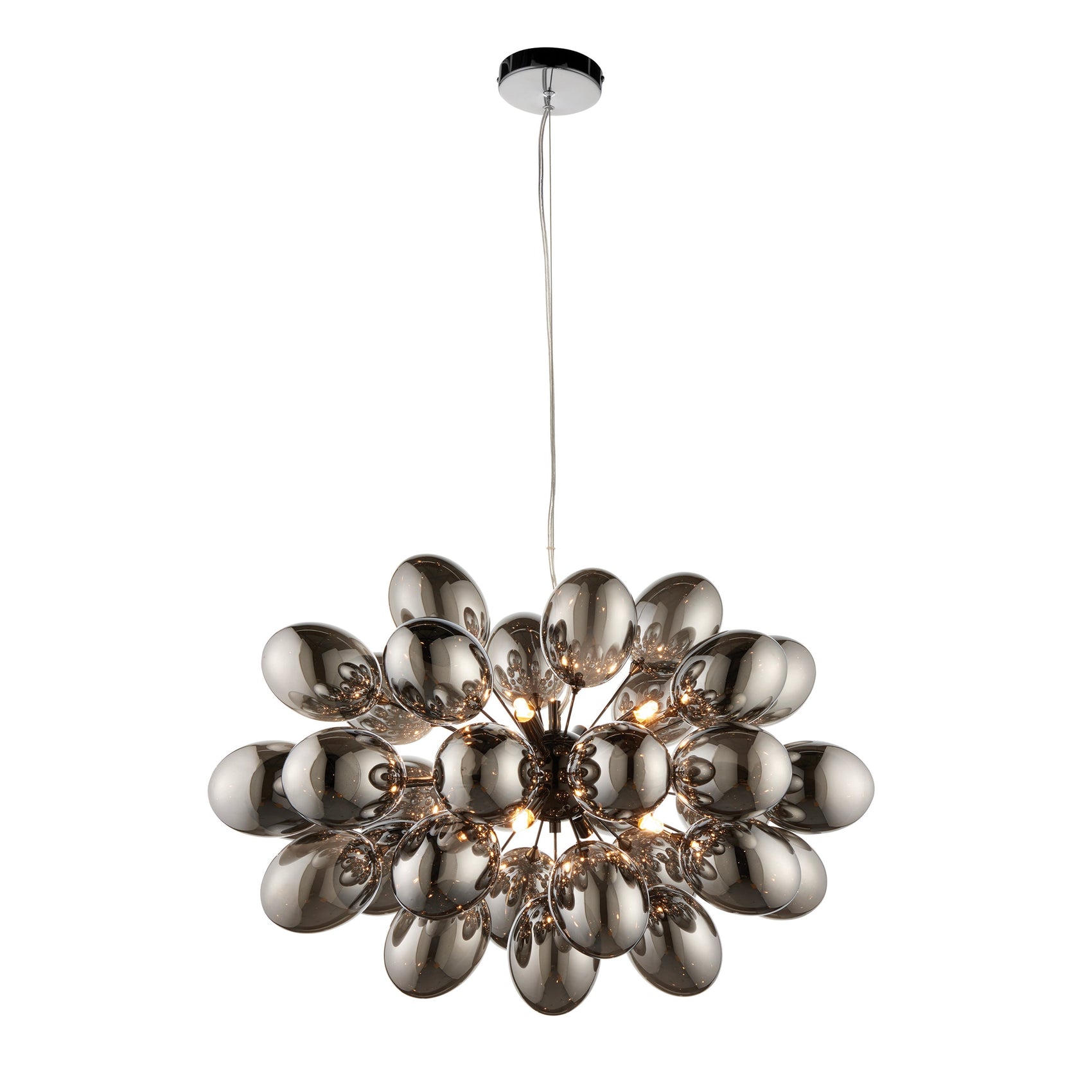 Mori Dome Cluster Black Chrome Pendant Light Large
