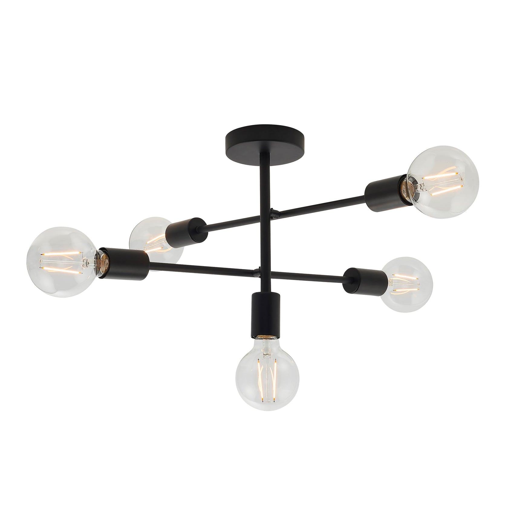 Shelby Matt Black Ceiling Lamp | 5 Lights