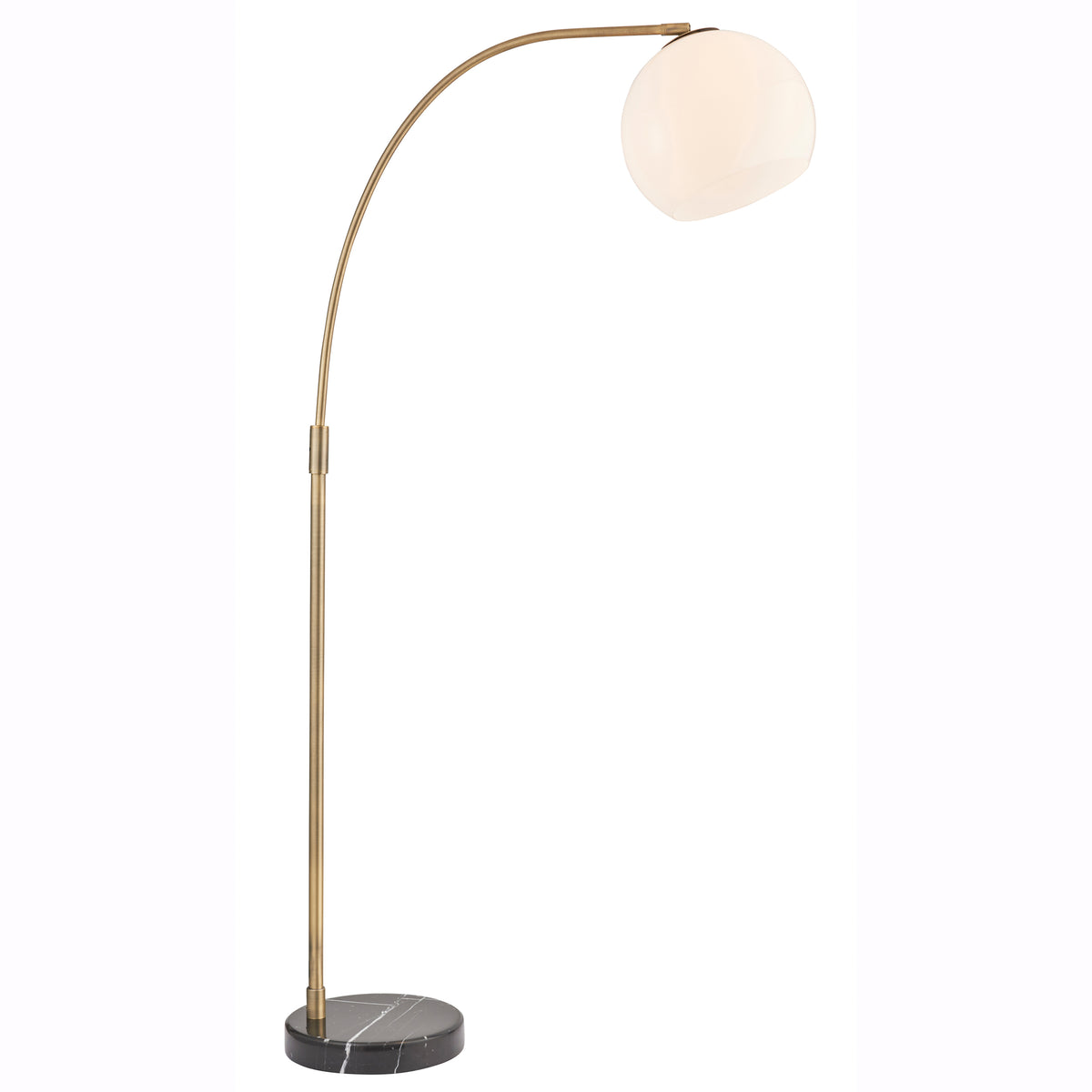 Alser Gold Orb Floor Lamp with Black Marble Base