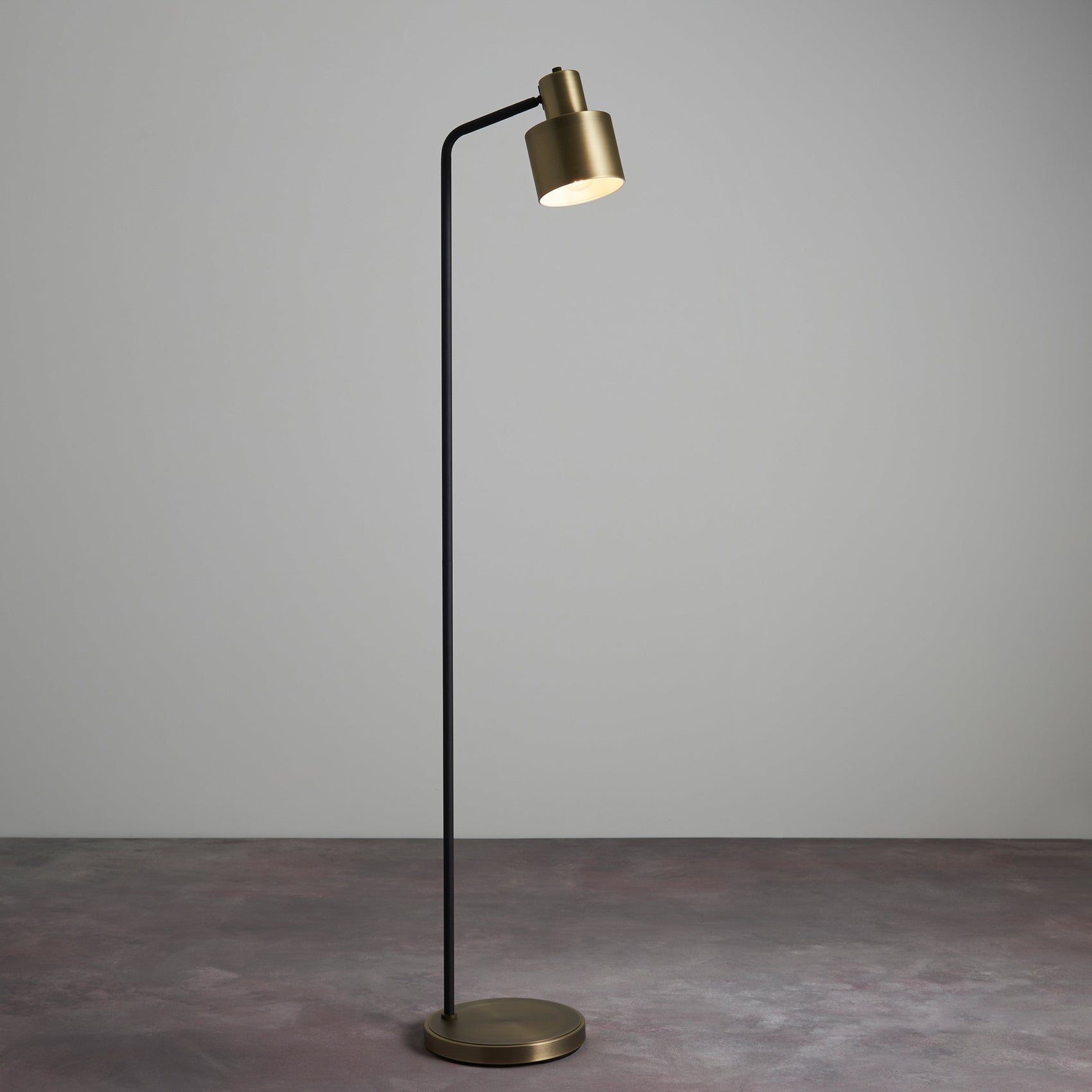 Maria Antique Brass & Matt Black Floor Lamp
