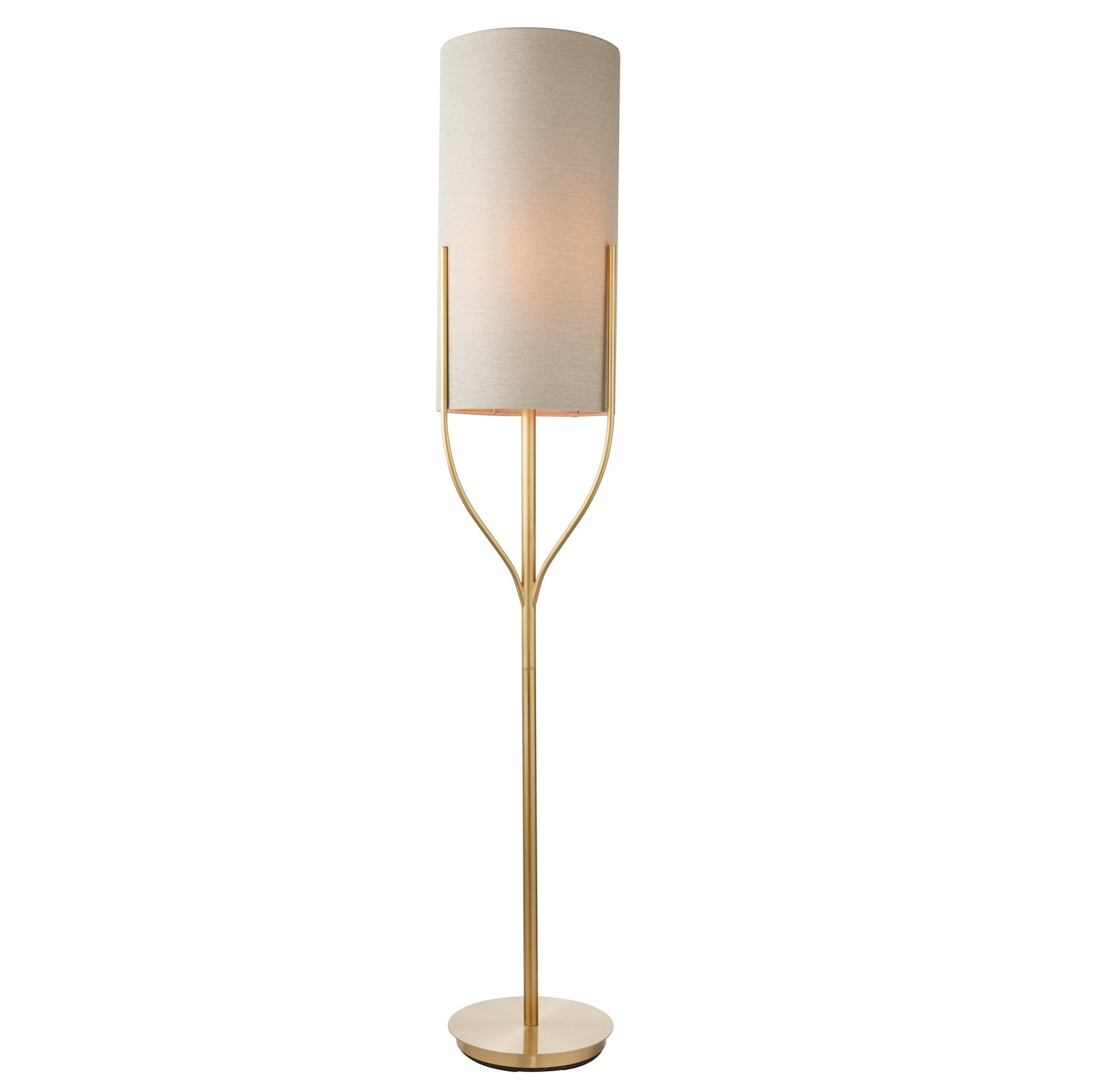 Alassio Gold & Natural Linen Floor Lamp