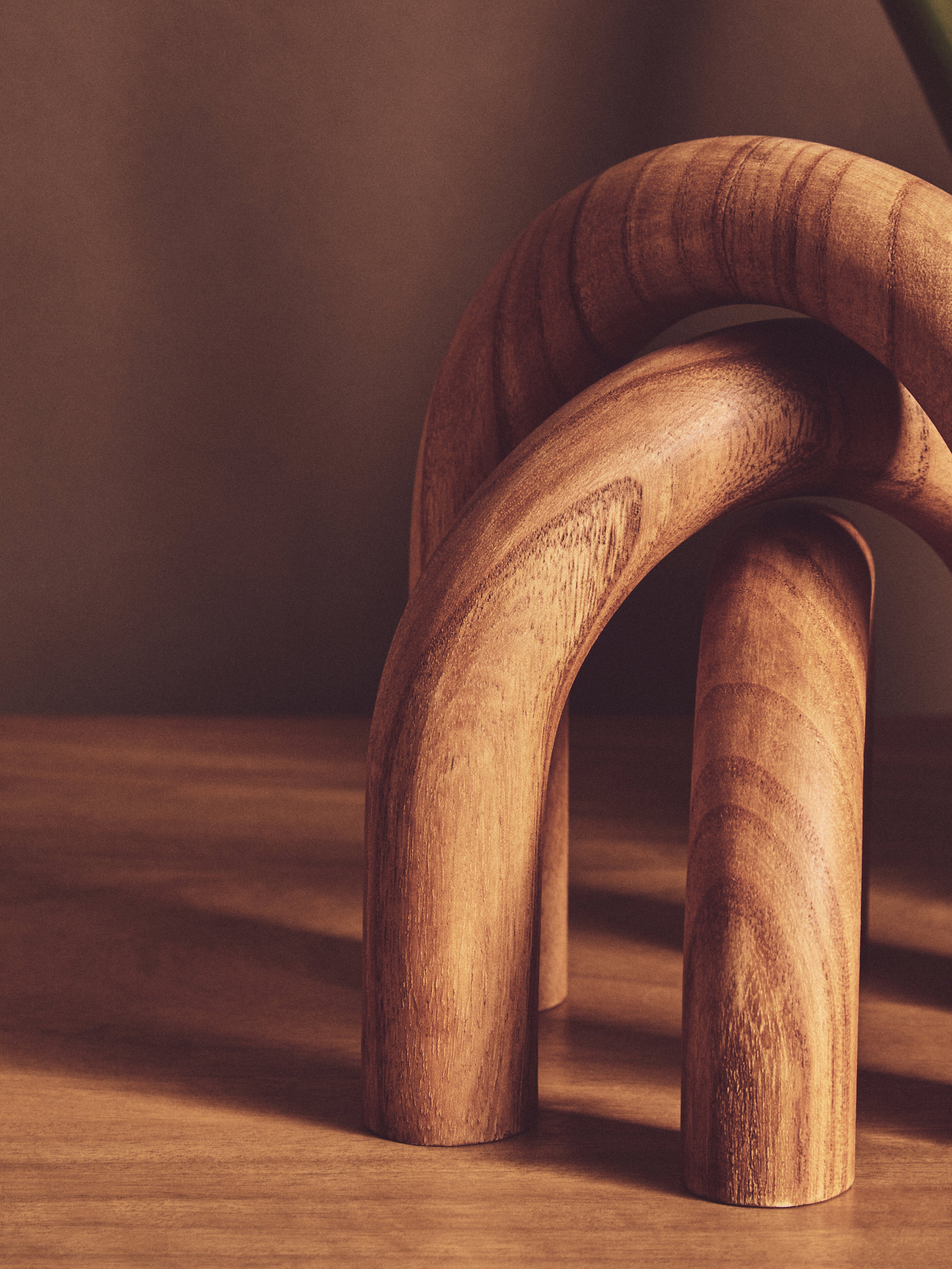 Karna Natural Wood Arch Sculpture