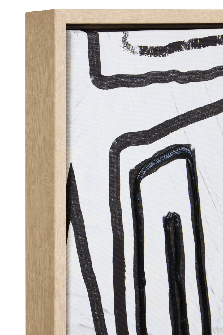 Noah Abstract Black & Cream Textured Wall Art