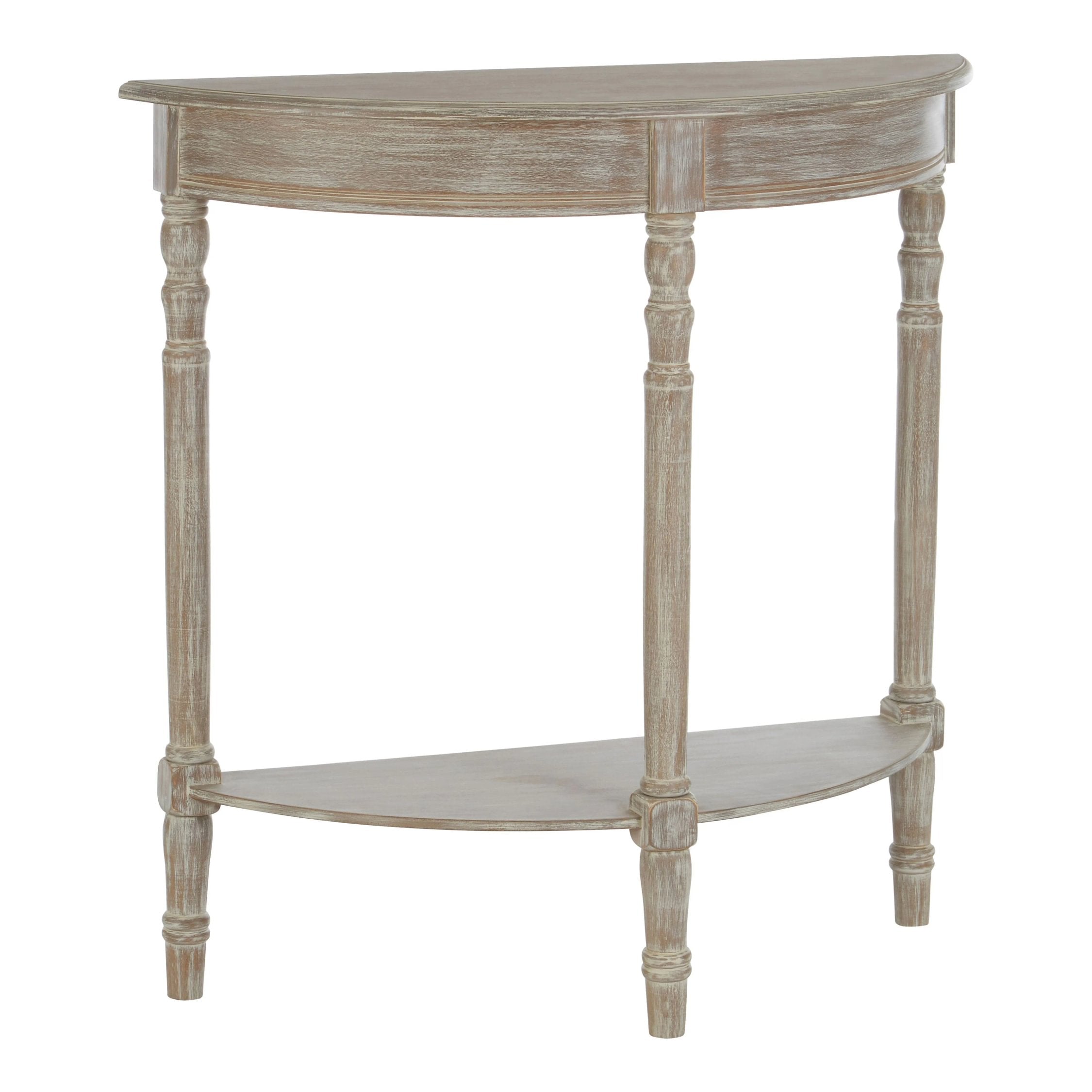 Chelsea Natural Wash Wood Half Moon Console Table