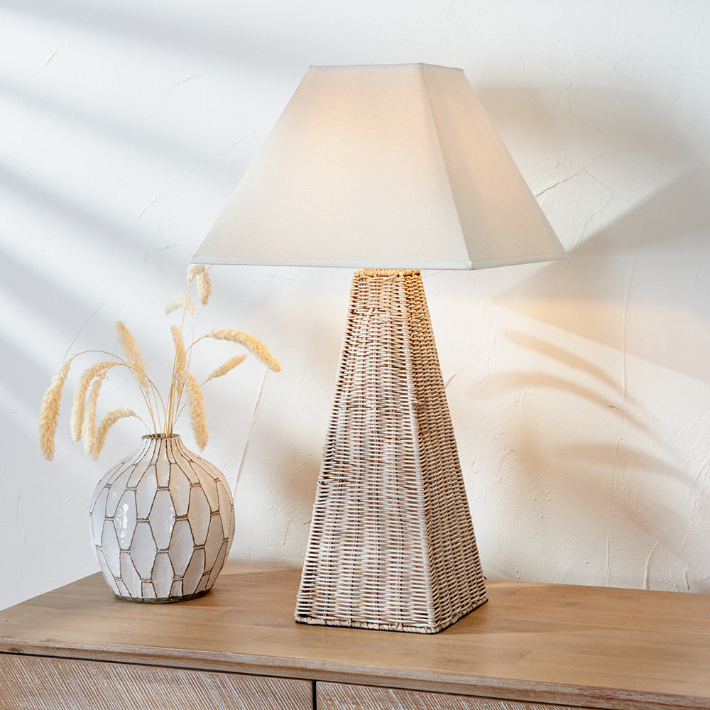 Seacomb Rattan Pyramid Table Lamp - Base Only