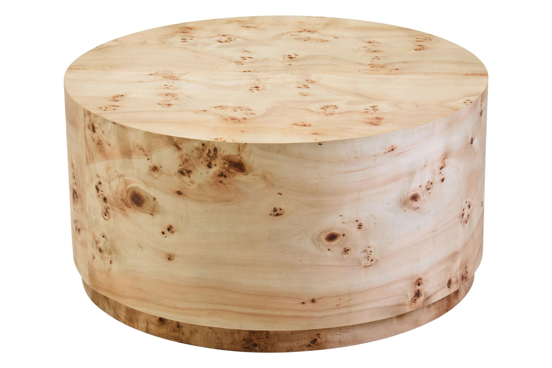 Marlow Burl Wood Design Round Coffee Table