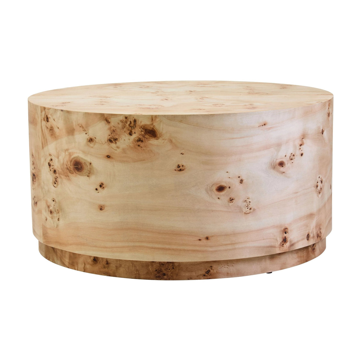 Marlow Burl Wood Design Round Coffee Table