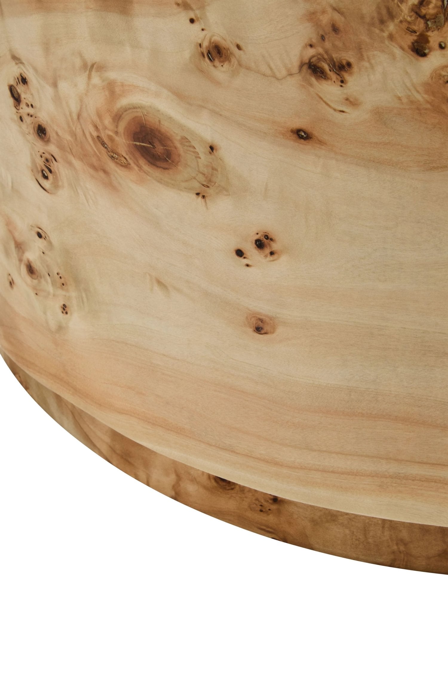 Marlow Burl Wood Design Round Coffee Table