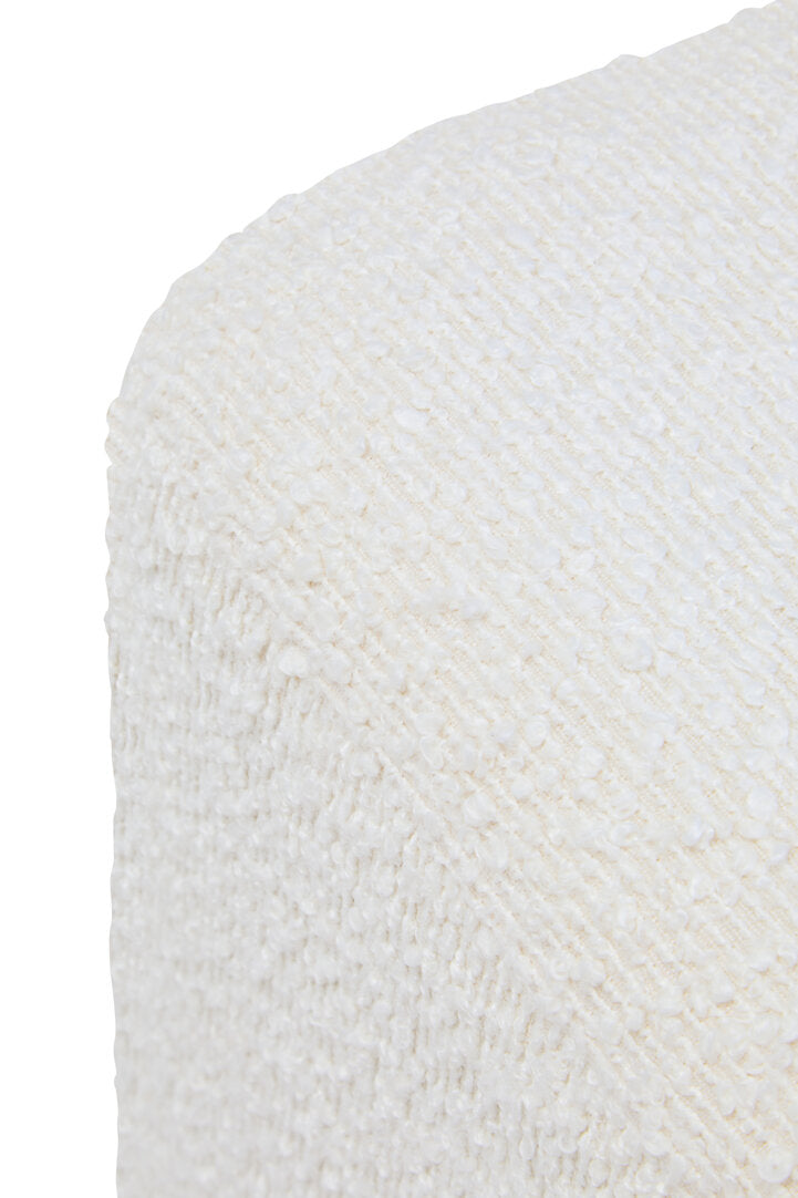 Stellan Burl Wood & Cream Boucle Sqaure Stool