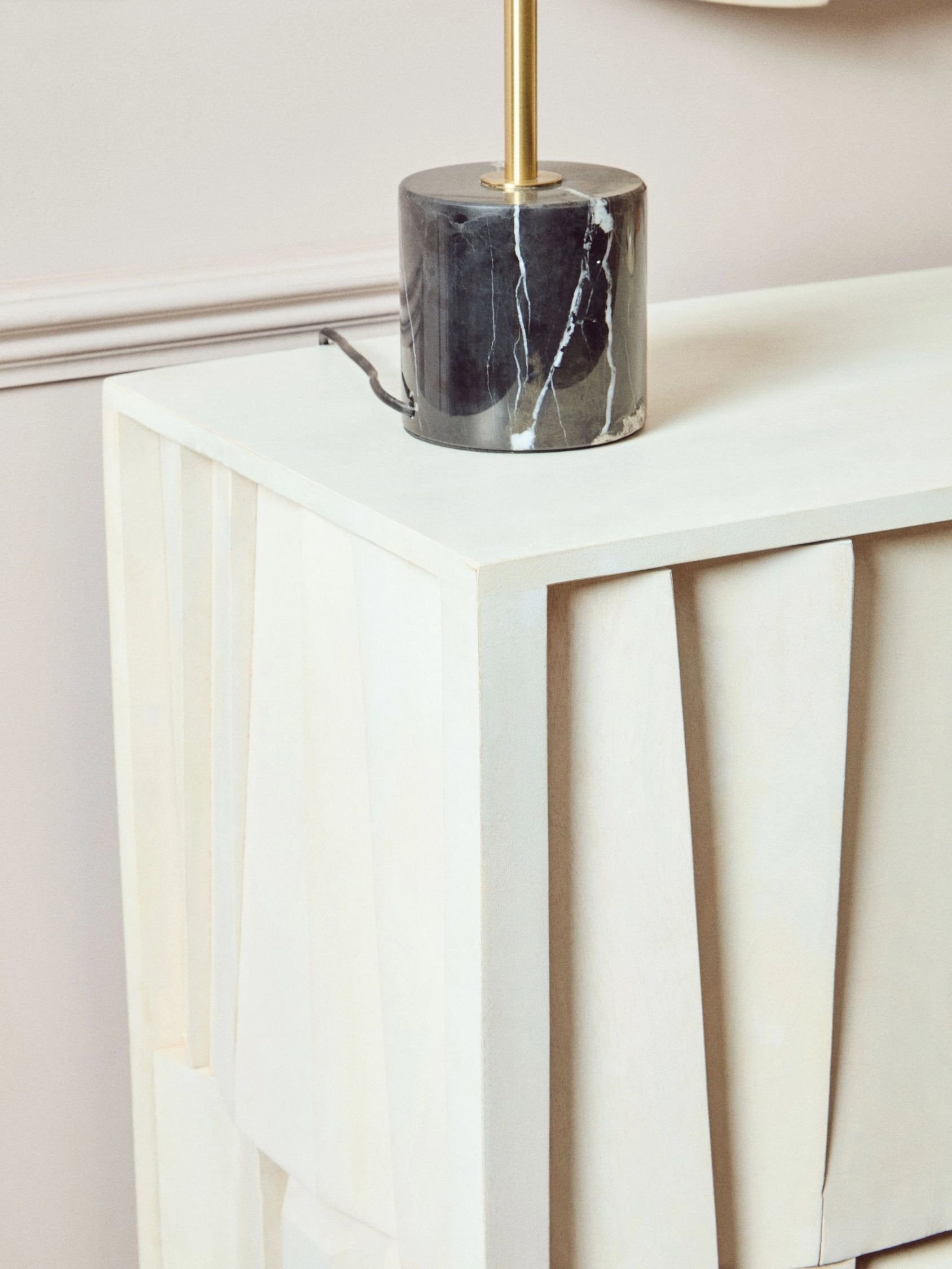 Harlow 2 Door Whitewash Mango Wood Abstract Cabinet