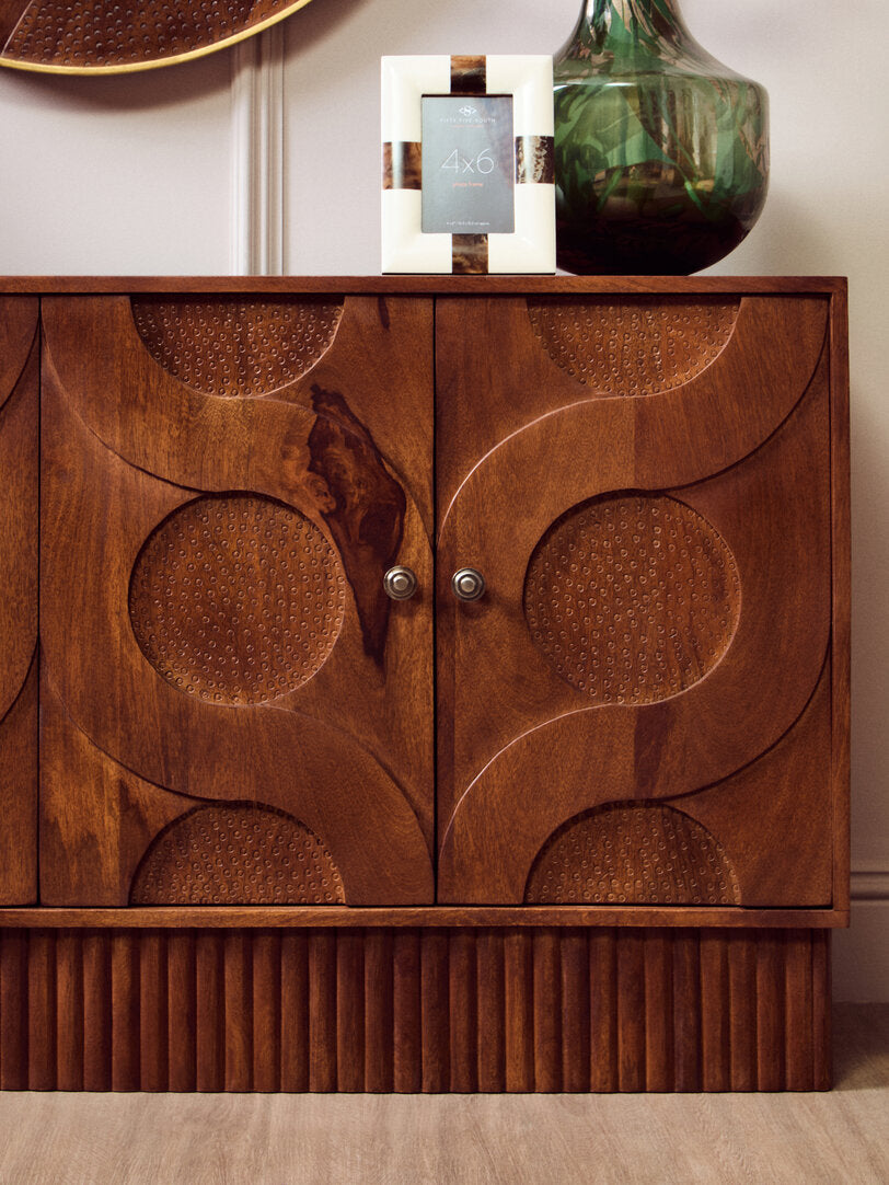 Naro Four Door Mango Wood Hammered Sideboard