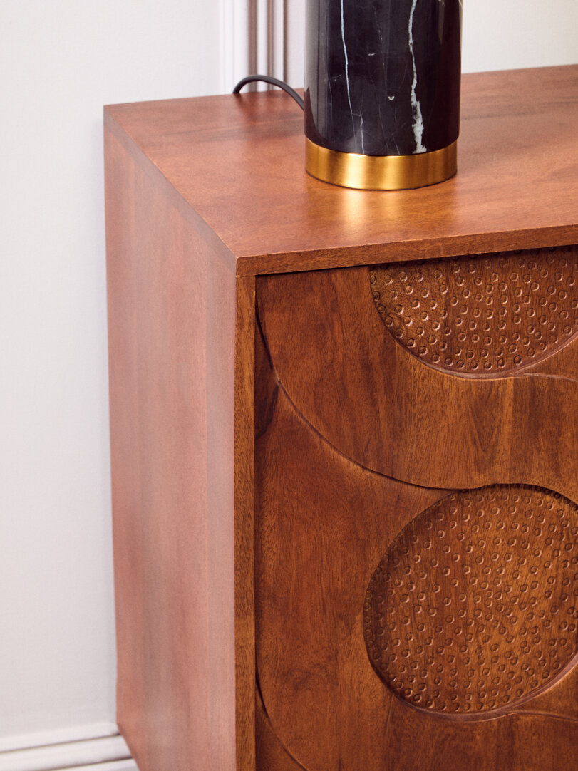 Naro Four Door Mango Wood Hammered Sideboard