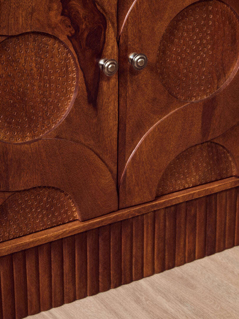 Naro Four Door Mango Wood Hammered Sideboard