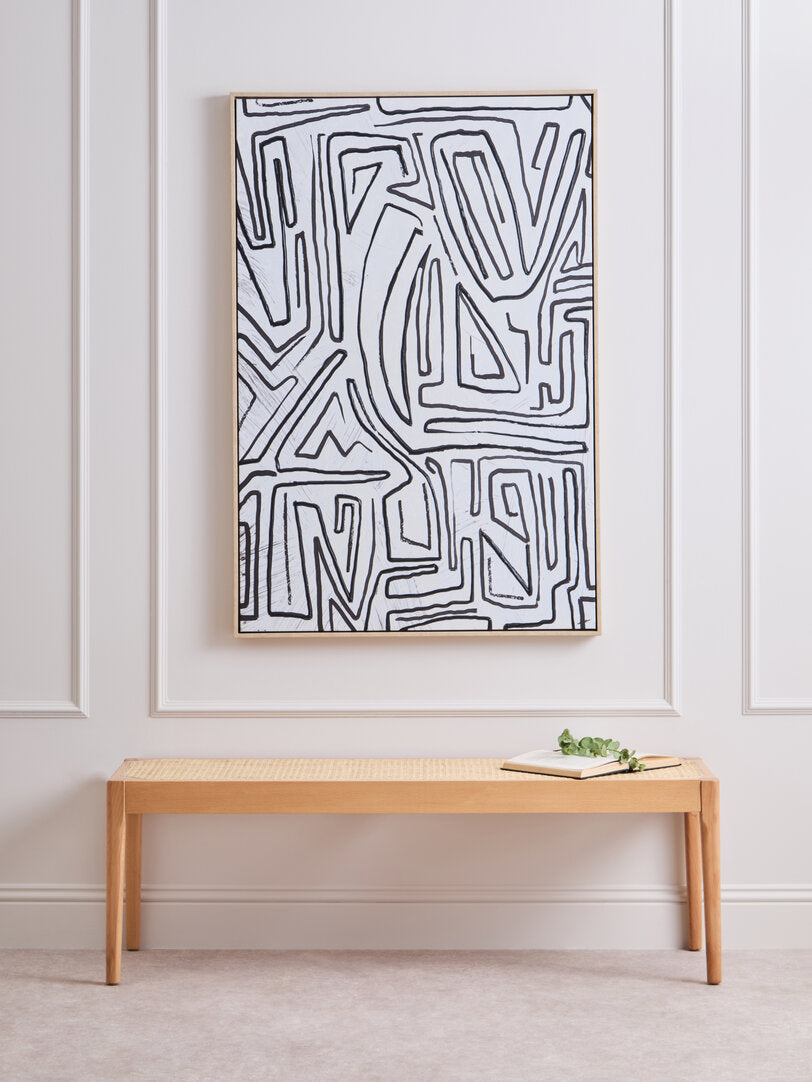 Noah Abstract Black & Cream Textured Wall Art