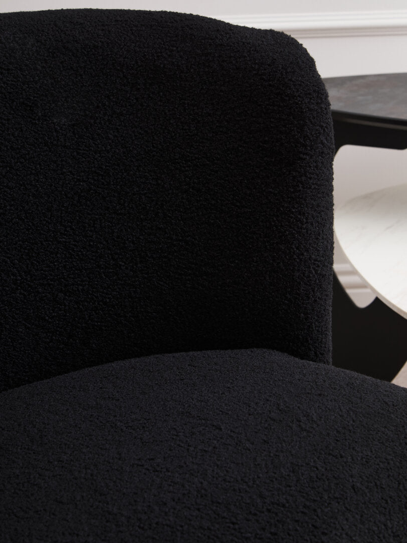 Newham Black Boucle Effect Armless Lounge Chair