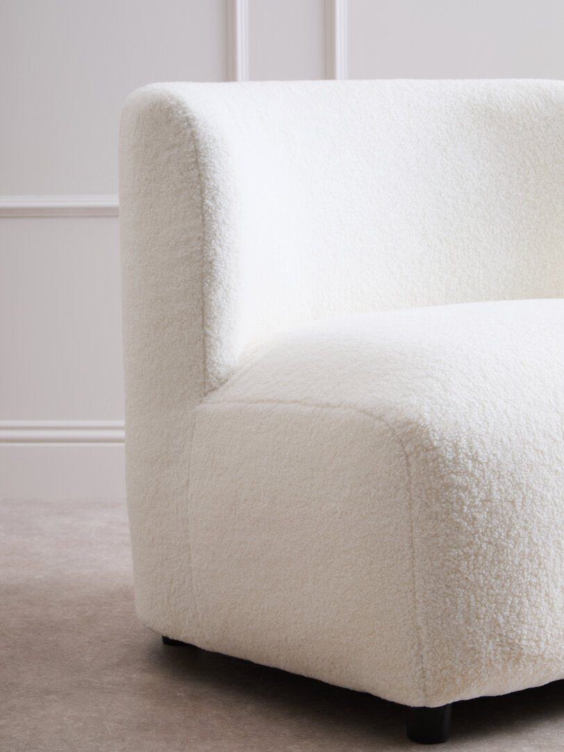Newham Ivory Boucle Effect Armless Lounge Chair