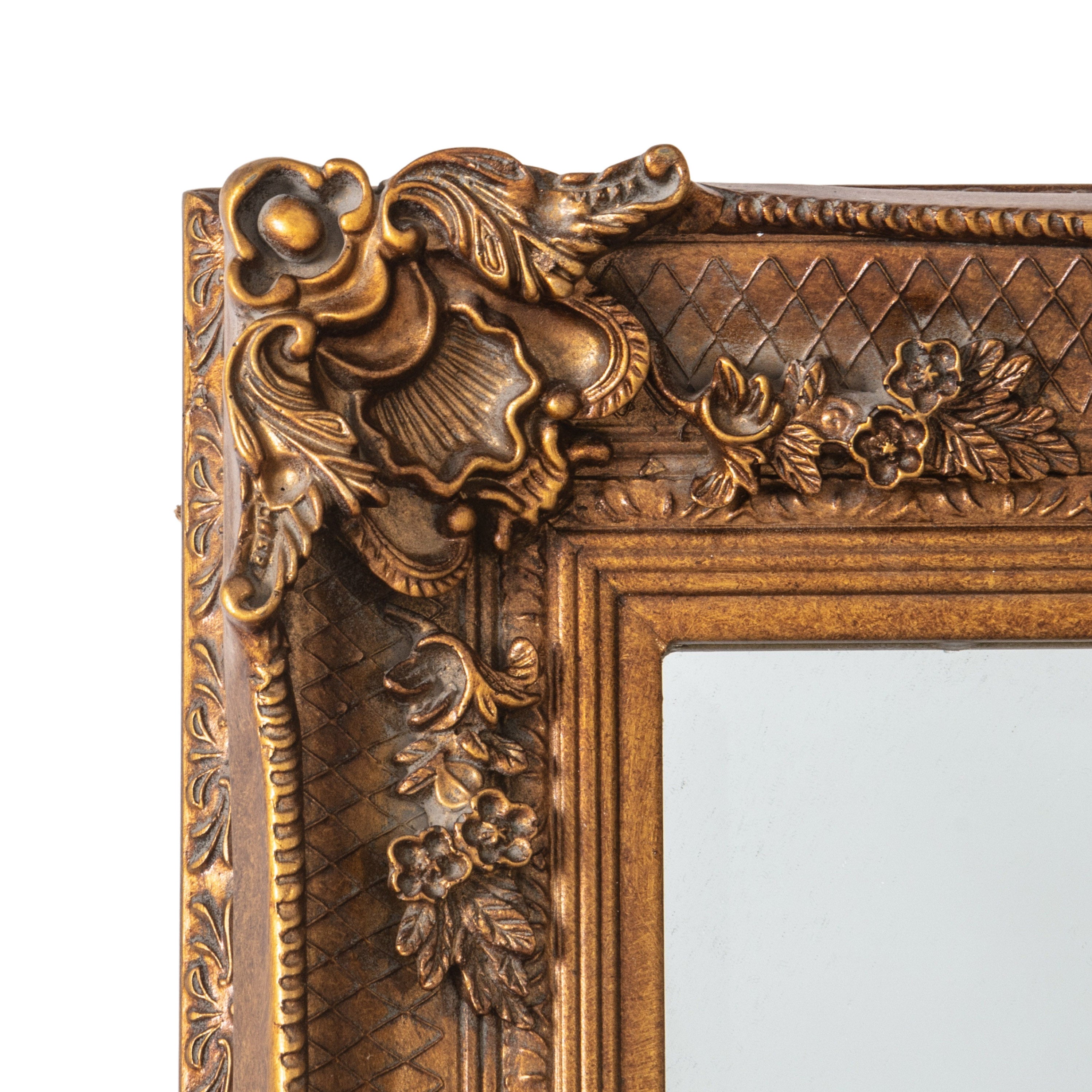 Alcott Baroque Vintage Gold Full Length Leaner Mirror