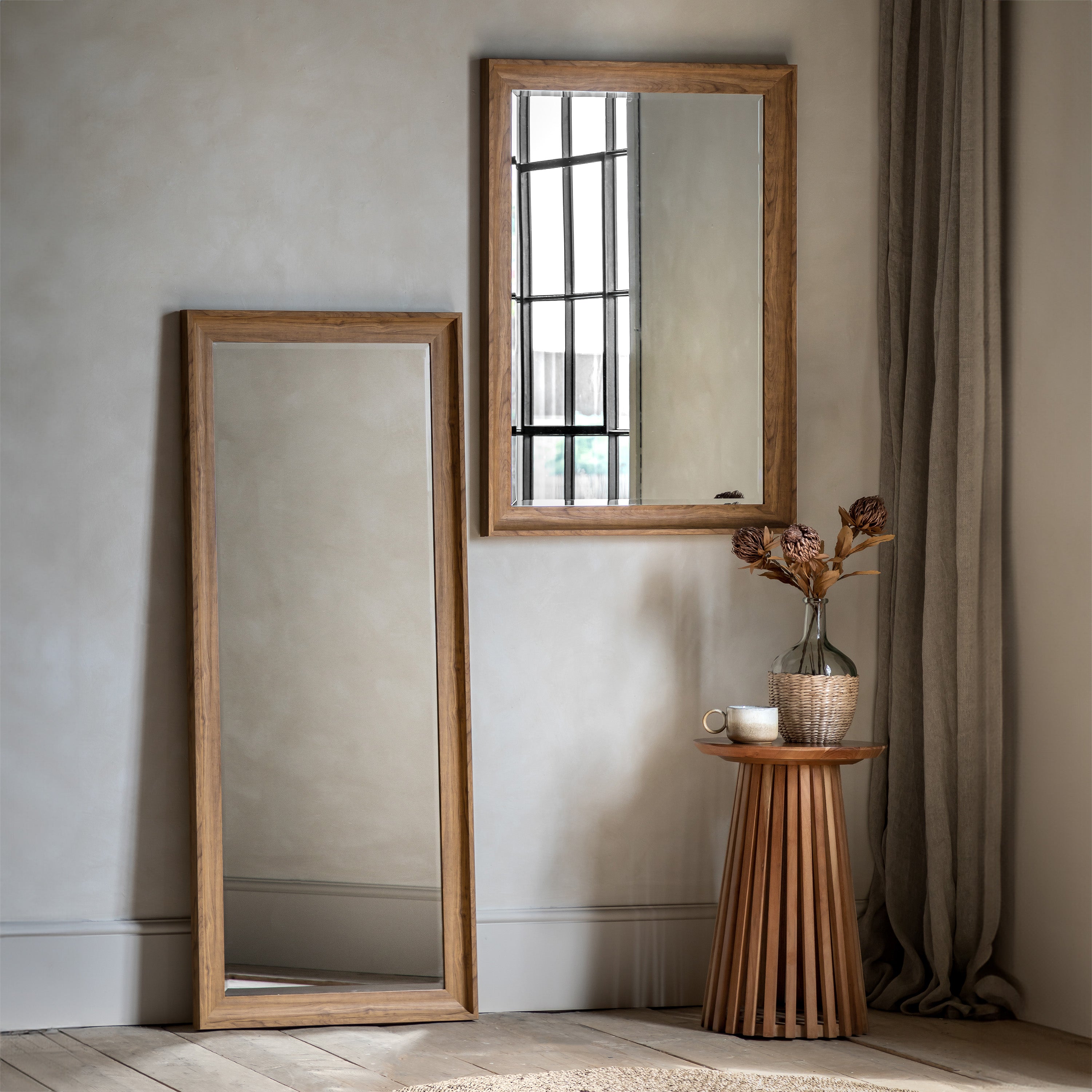 Alassio Natural Oak Wood Full Length Leaner Mirror