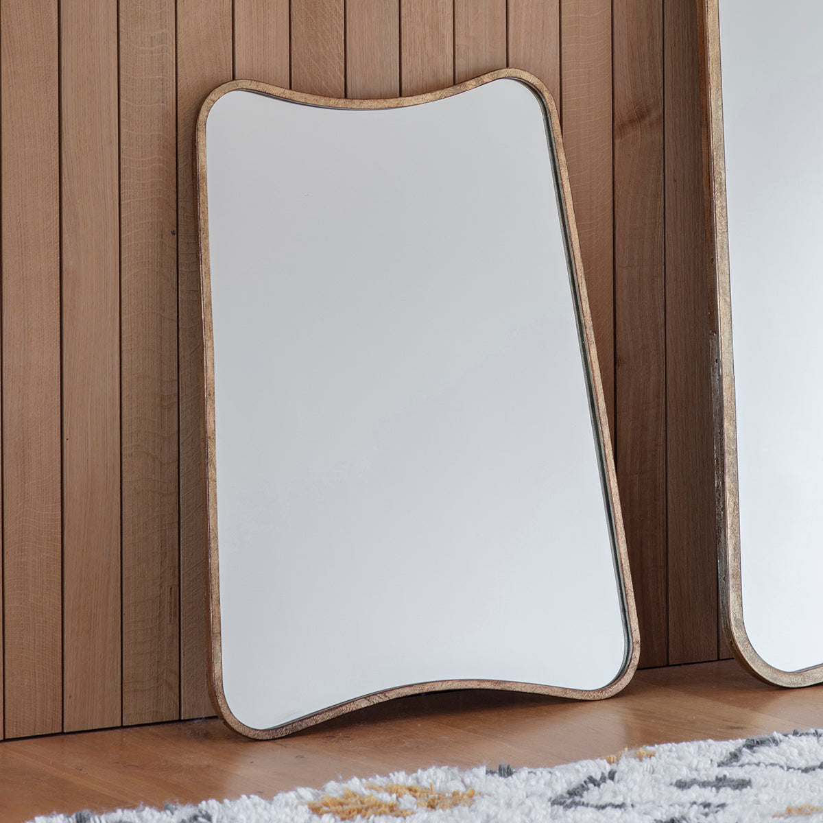 Stella Curves Rustic Gold Wall Mirror