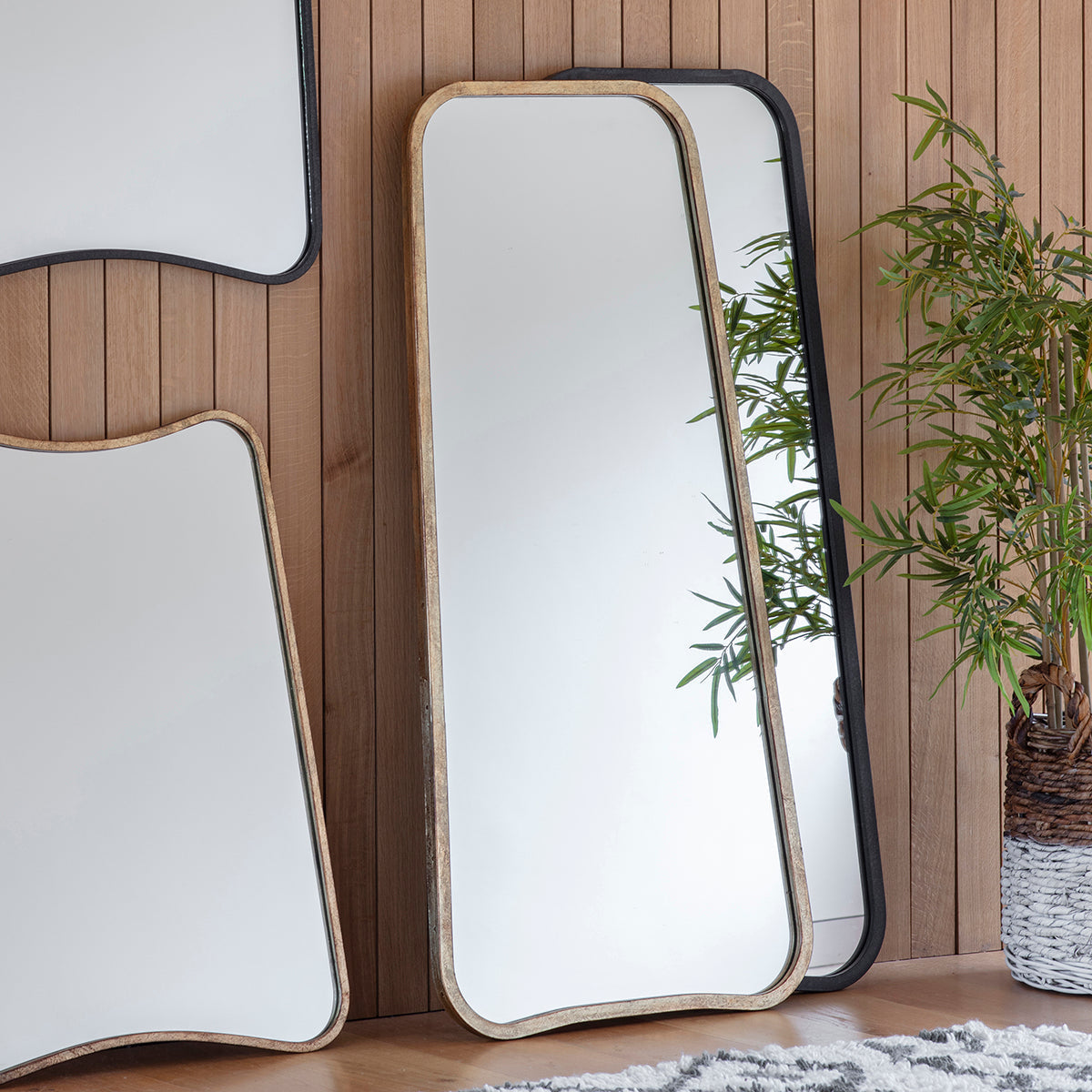 Stella Curves Rustic Gold Full Length Leaner Mirror