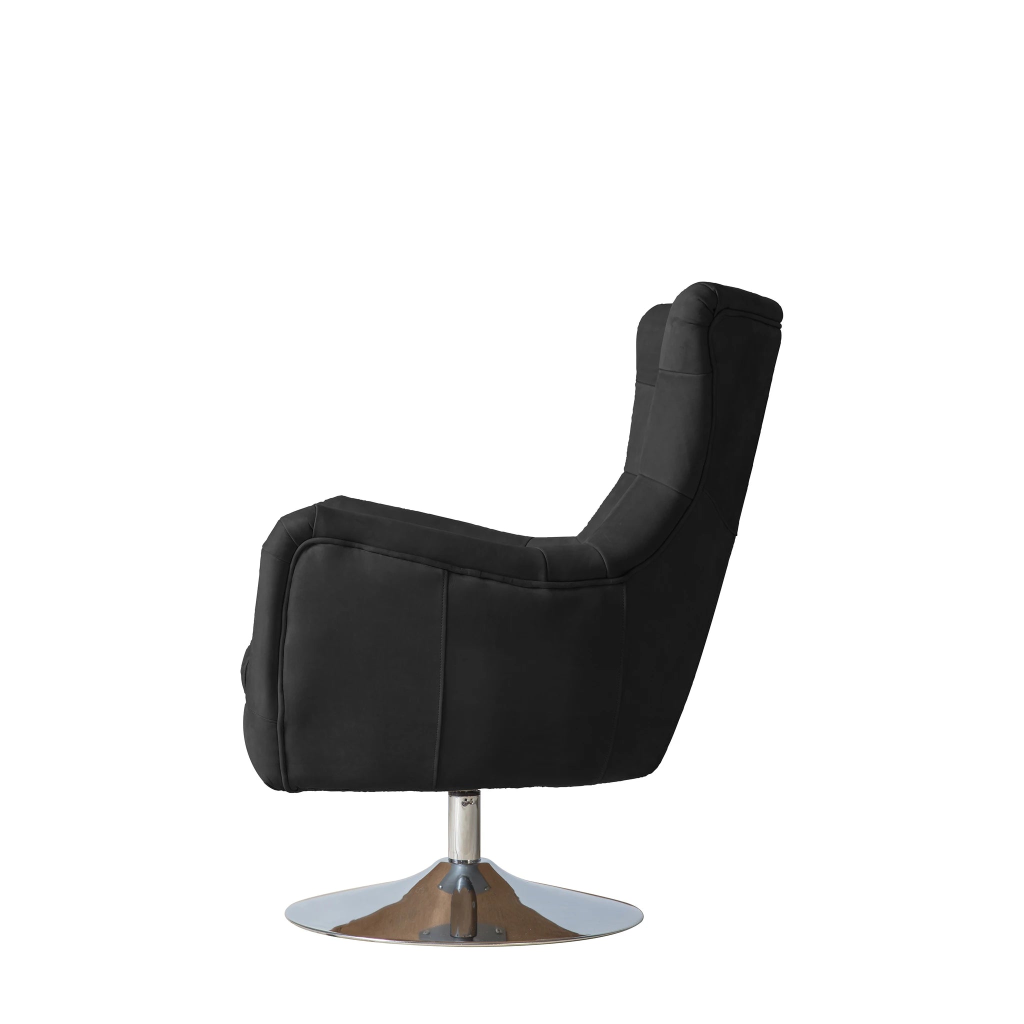 Alderdowns Antique Ebony Leather Swivel Armchair