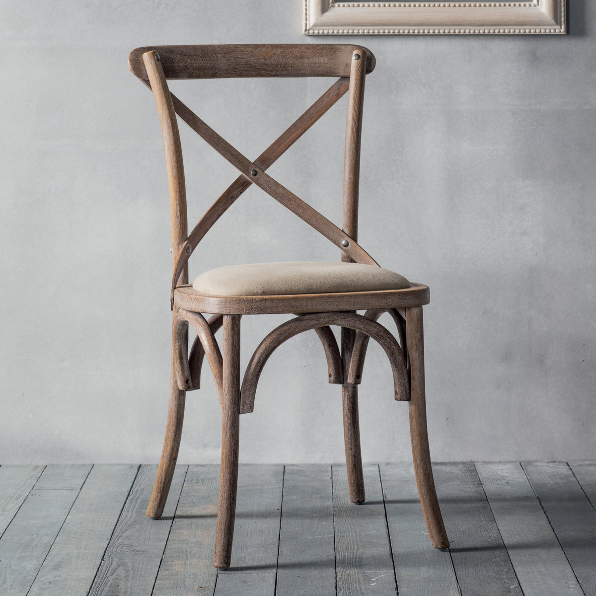 Set of 2 Aspen Natural Oak Wood & Linen Dining Chair