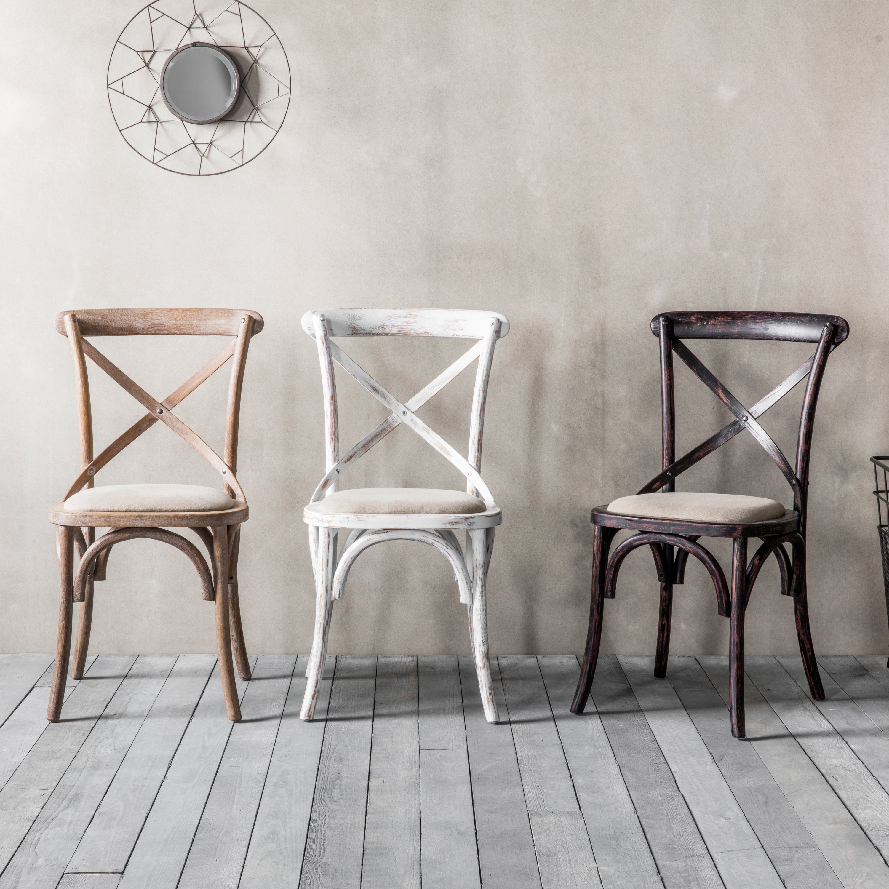 Set of 2 Aspen White Oak Wood & Linen Dining Chair