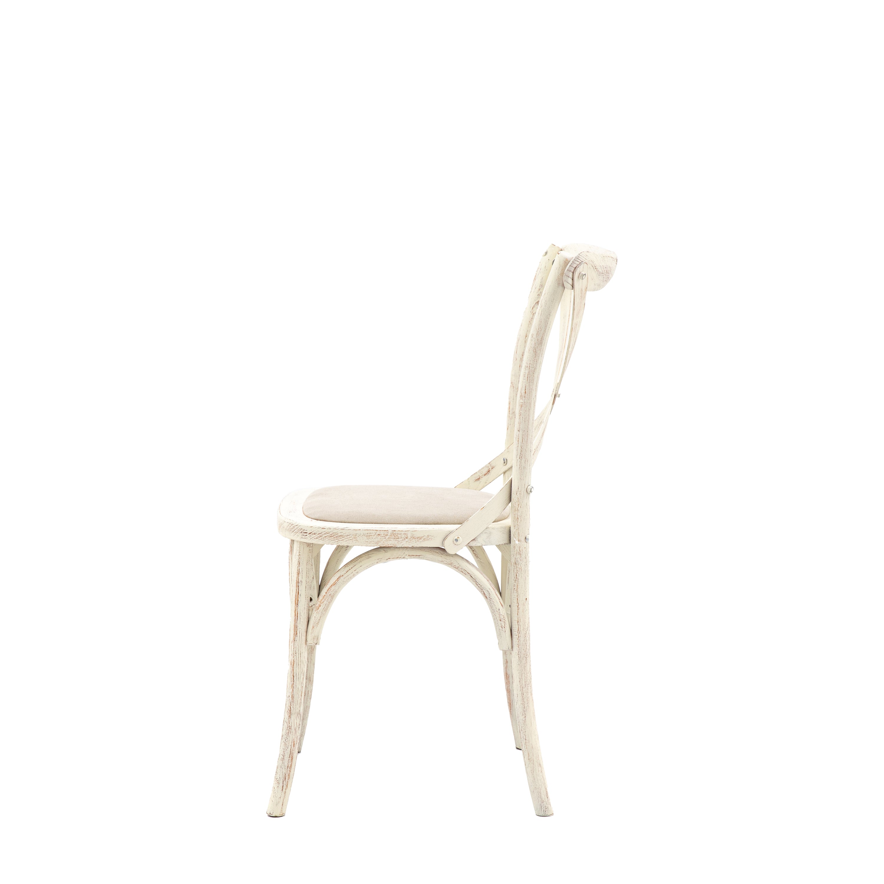 Set of 2 Aspen White Oak Wood & Linen Dining Chair
