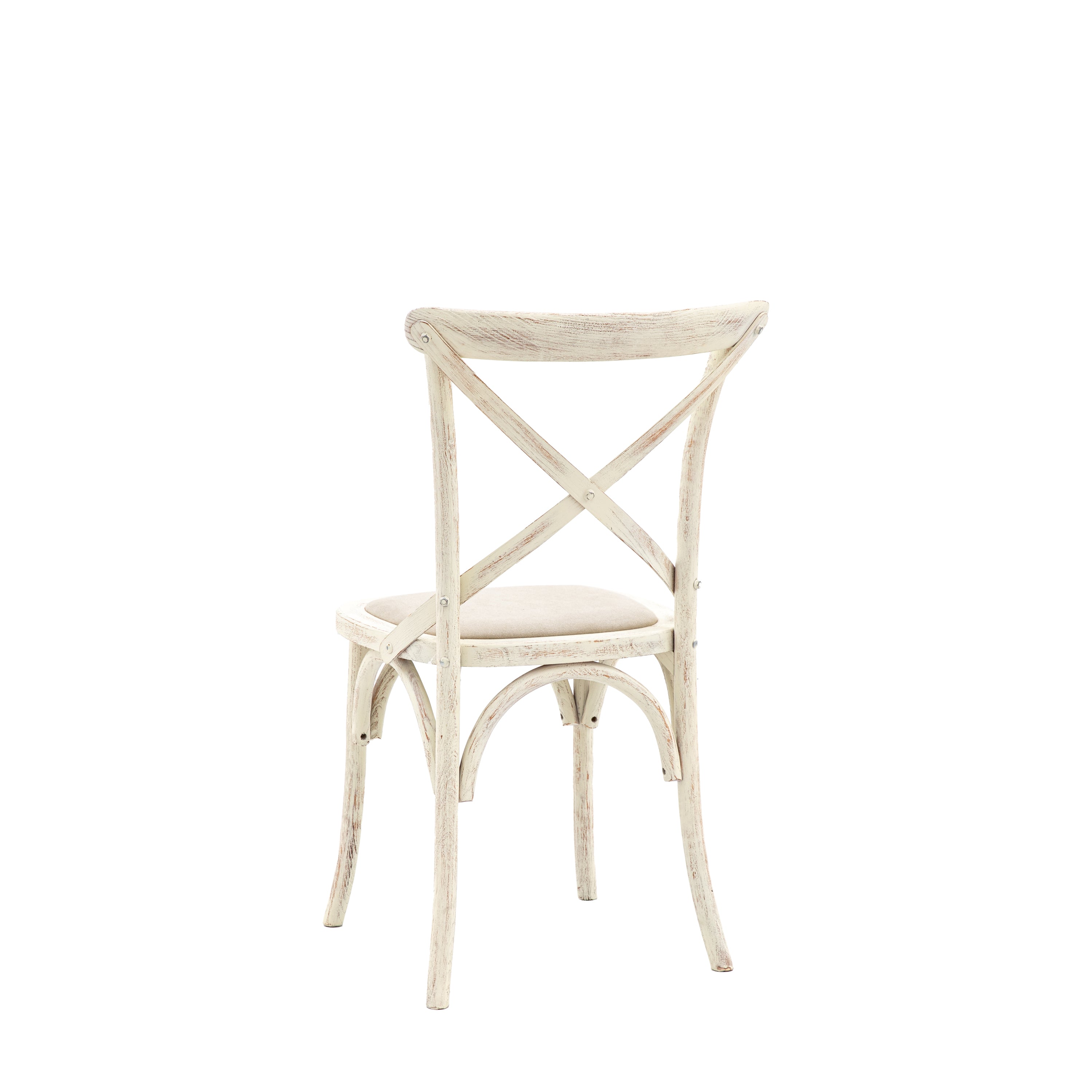 Set of 2 Aspen White Oak Wood & Linen Dining Chair