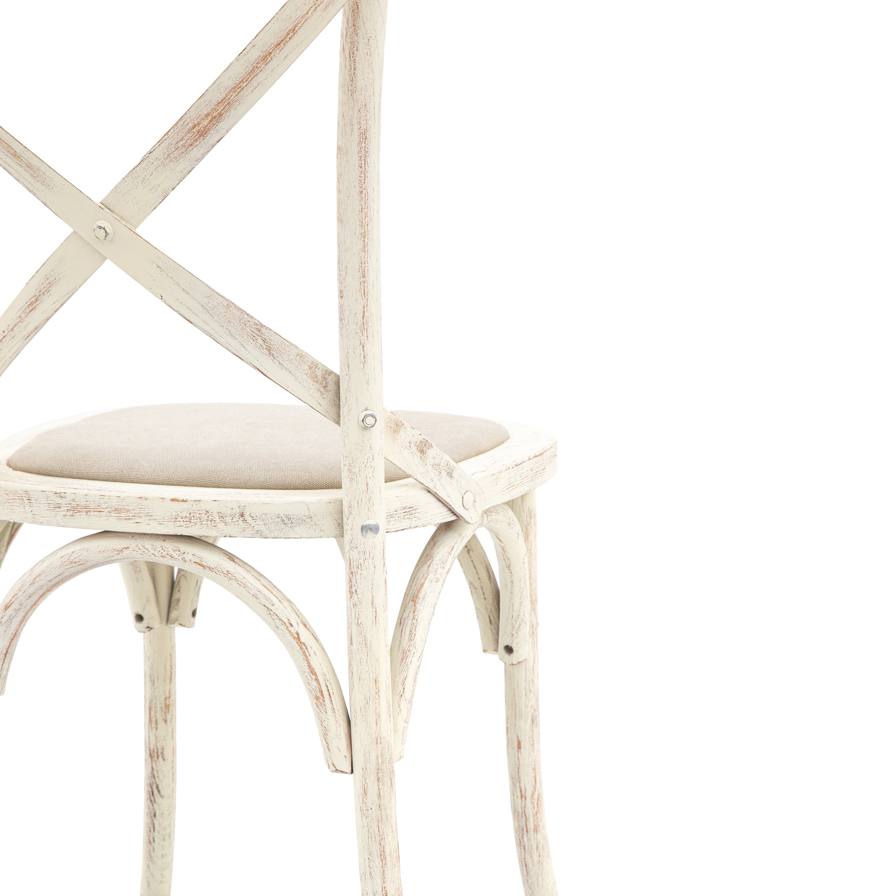Set of 2 Aspen White Oak Wood & Linen Dining Chair