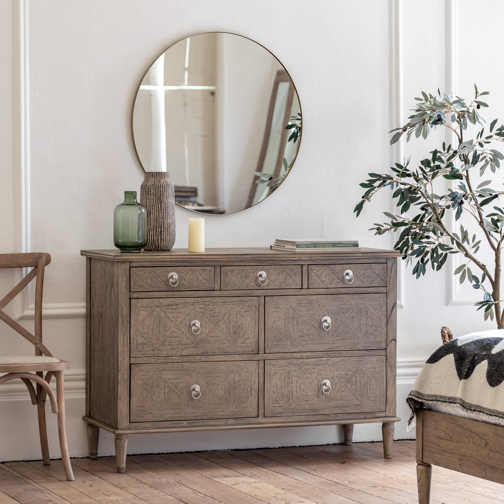 Tobago Aged Mindy Wood Chest of Drawers | Large