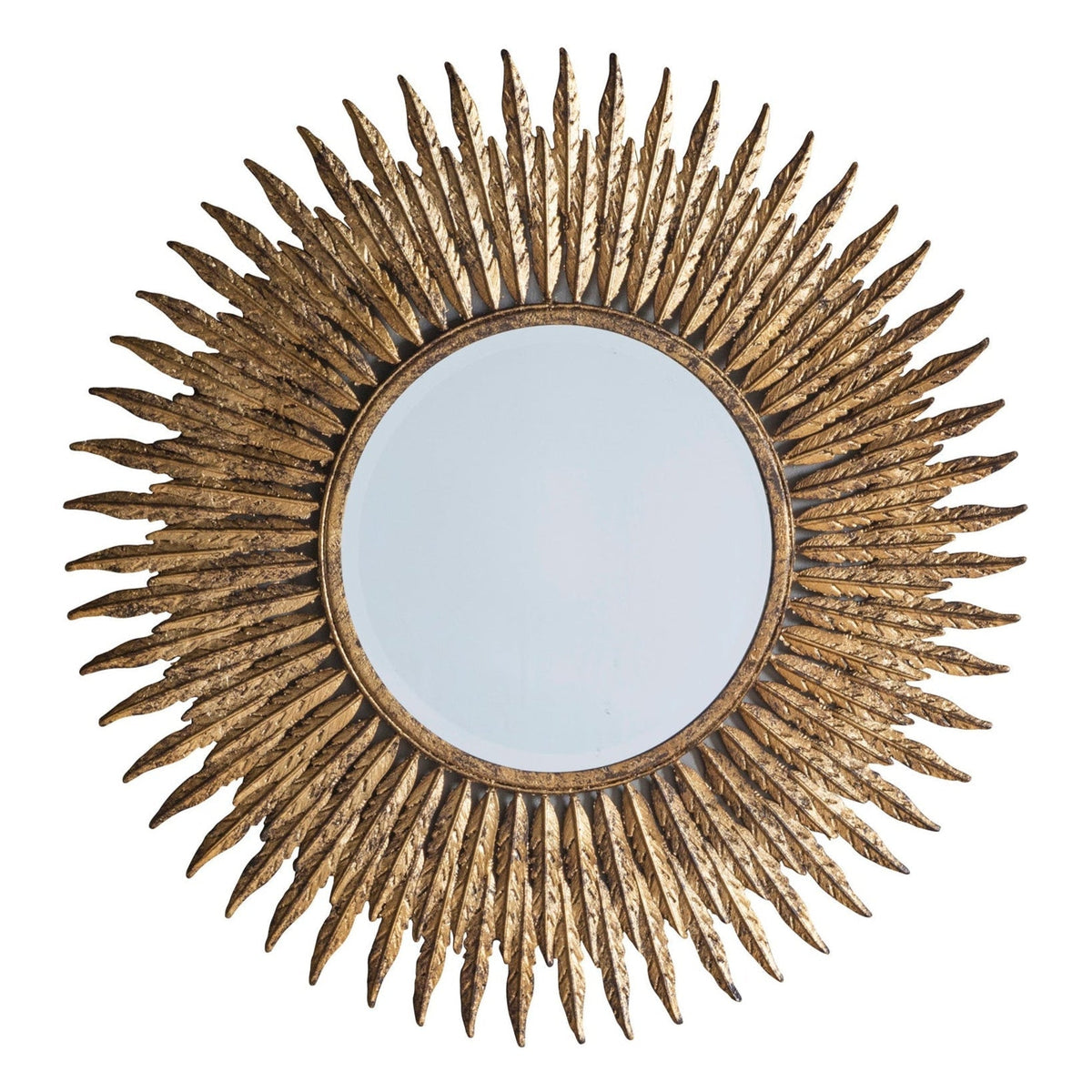 Gold Quill Feather Wall Mirror