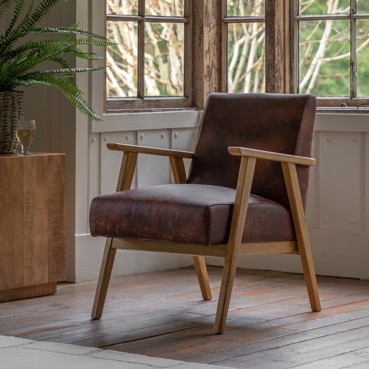 Frieda Armchair Vintage Brown Leather