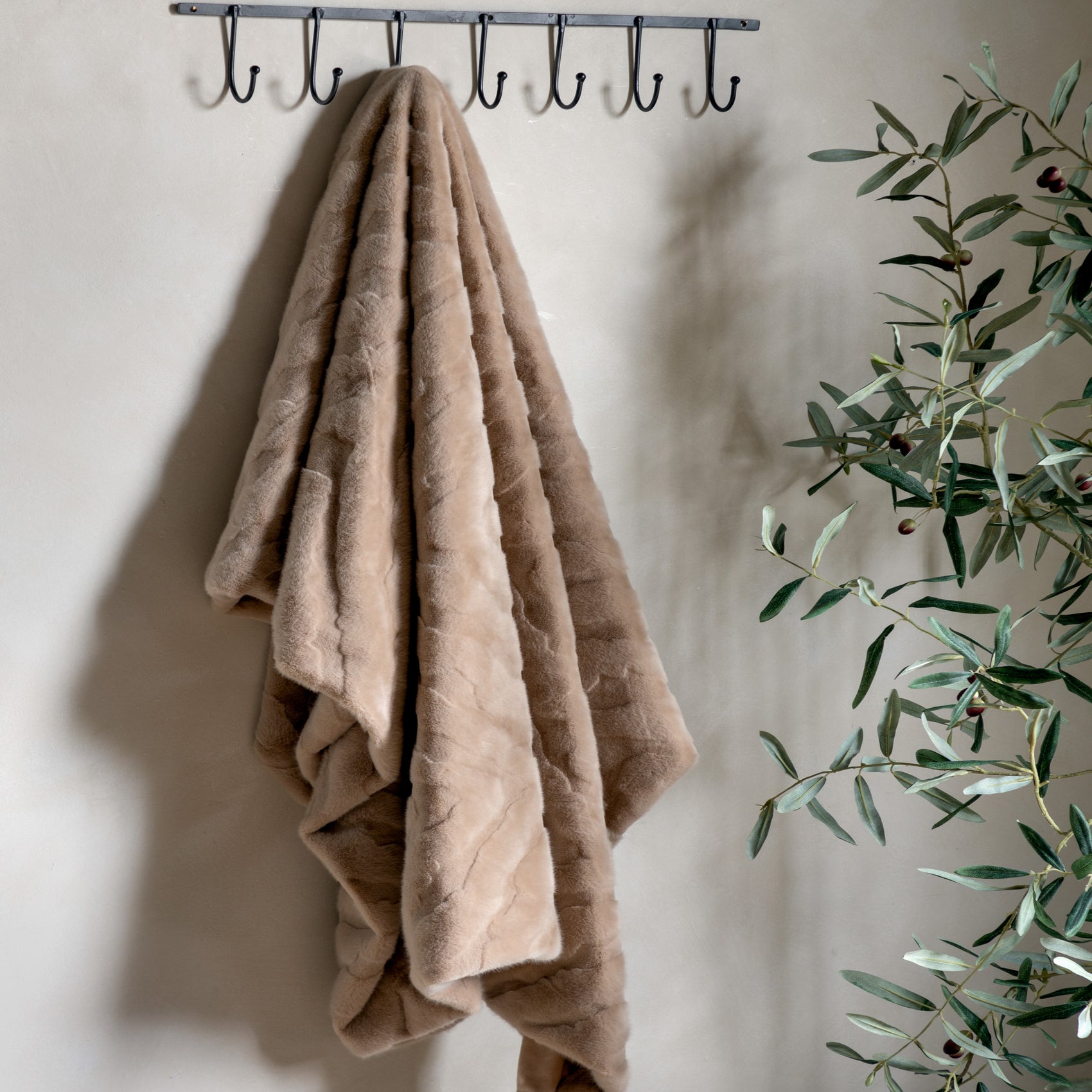 Jones Mink Rabbit Faux Fur Throw