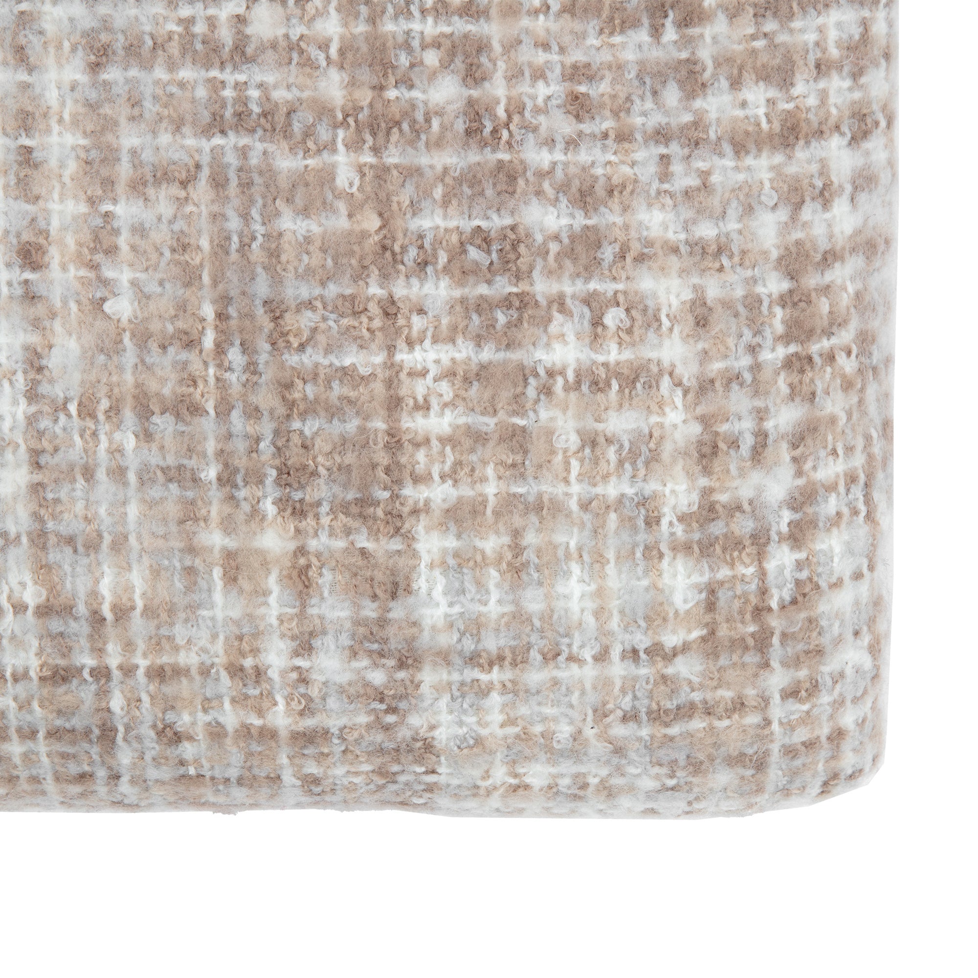 Woven Natural Faux Mohair Sherpa Throw