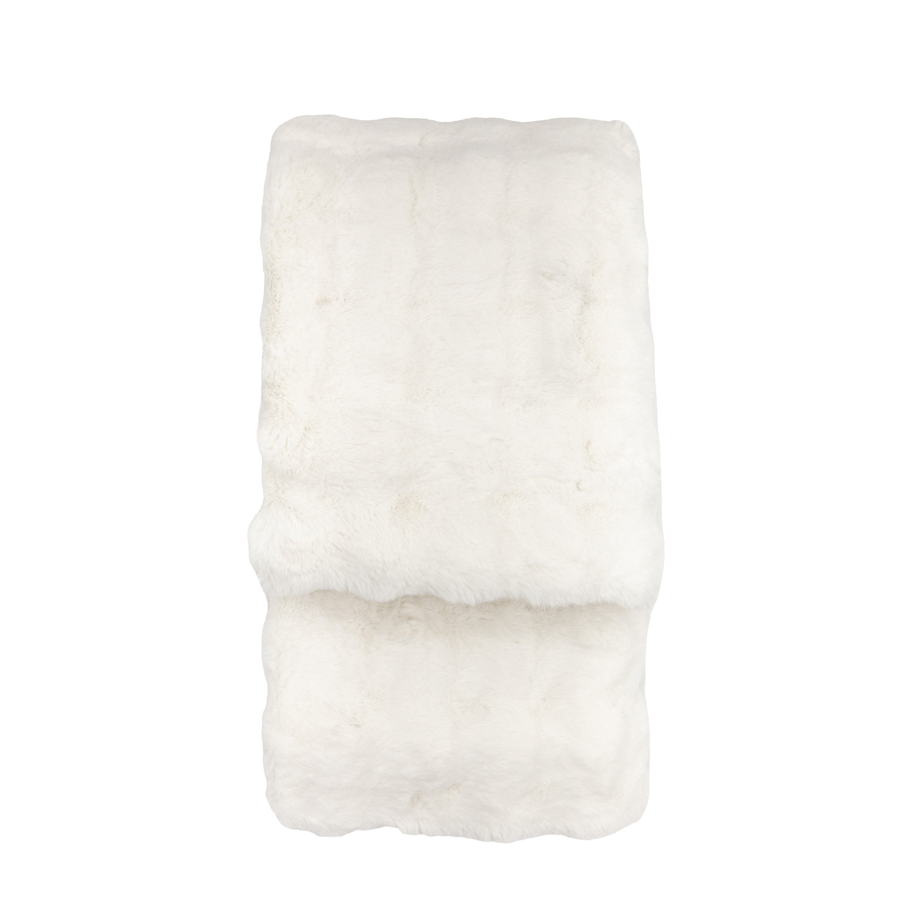 Marshmallow Rabbit Faux Fur Cream Throw | Large