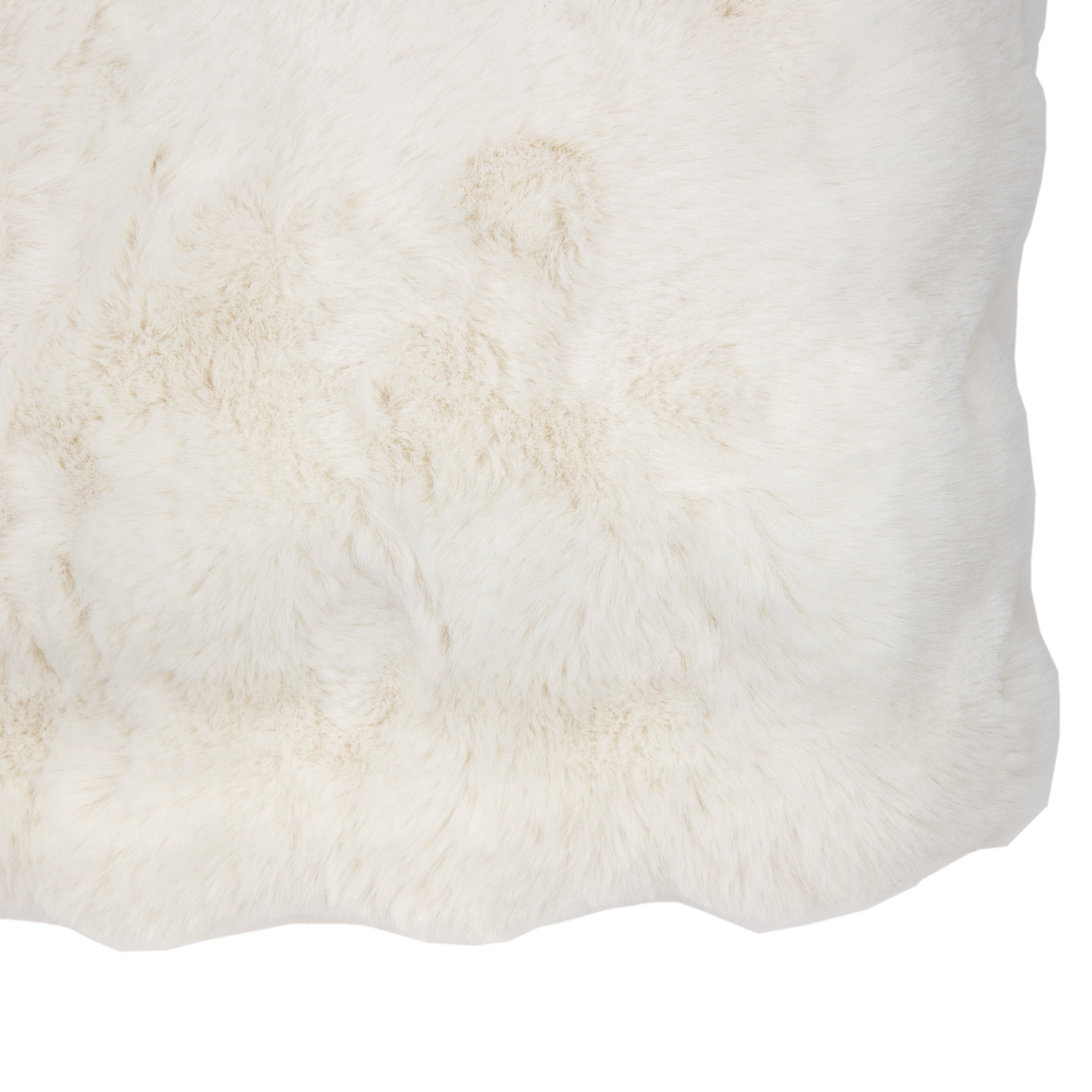 Marshmallow Rabbit Faux Fur Cream Throw | Large