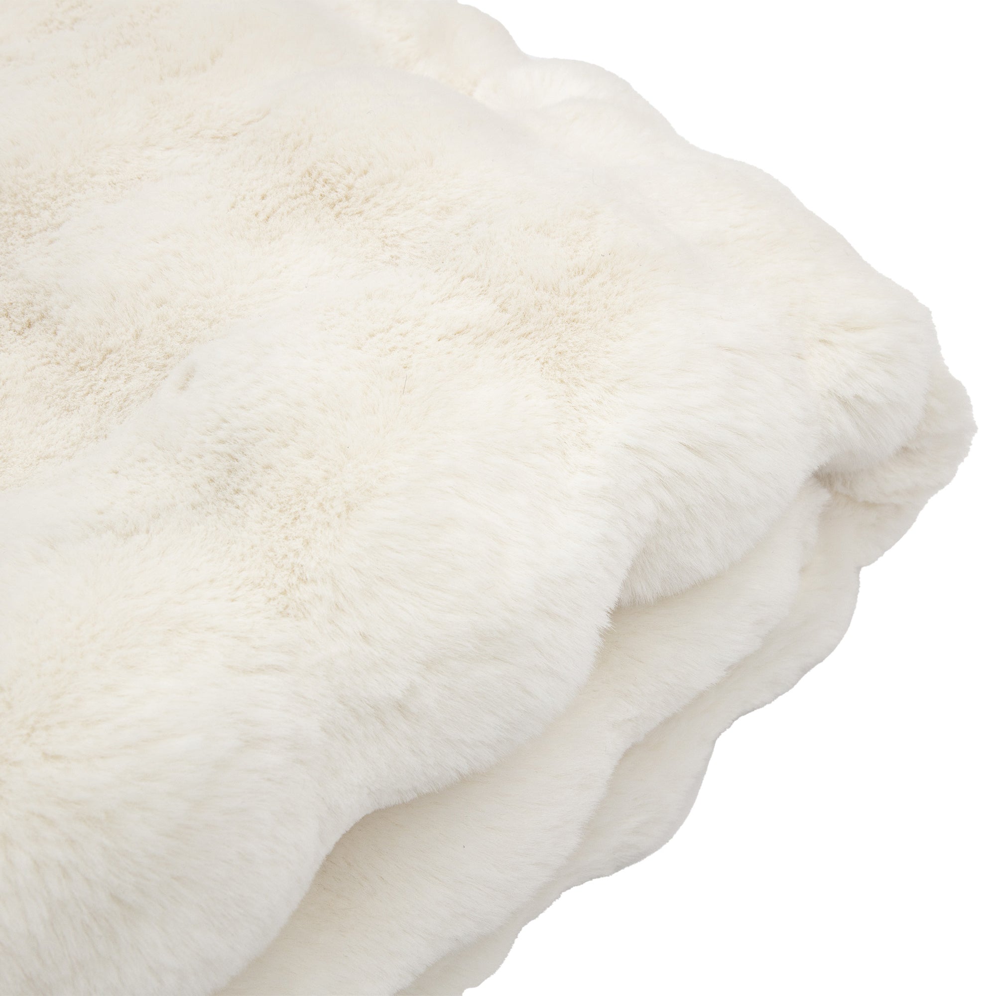 Marshmallow Rabbit Faux Fur Cream Throw | Large
