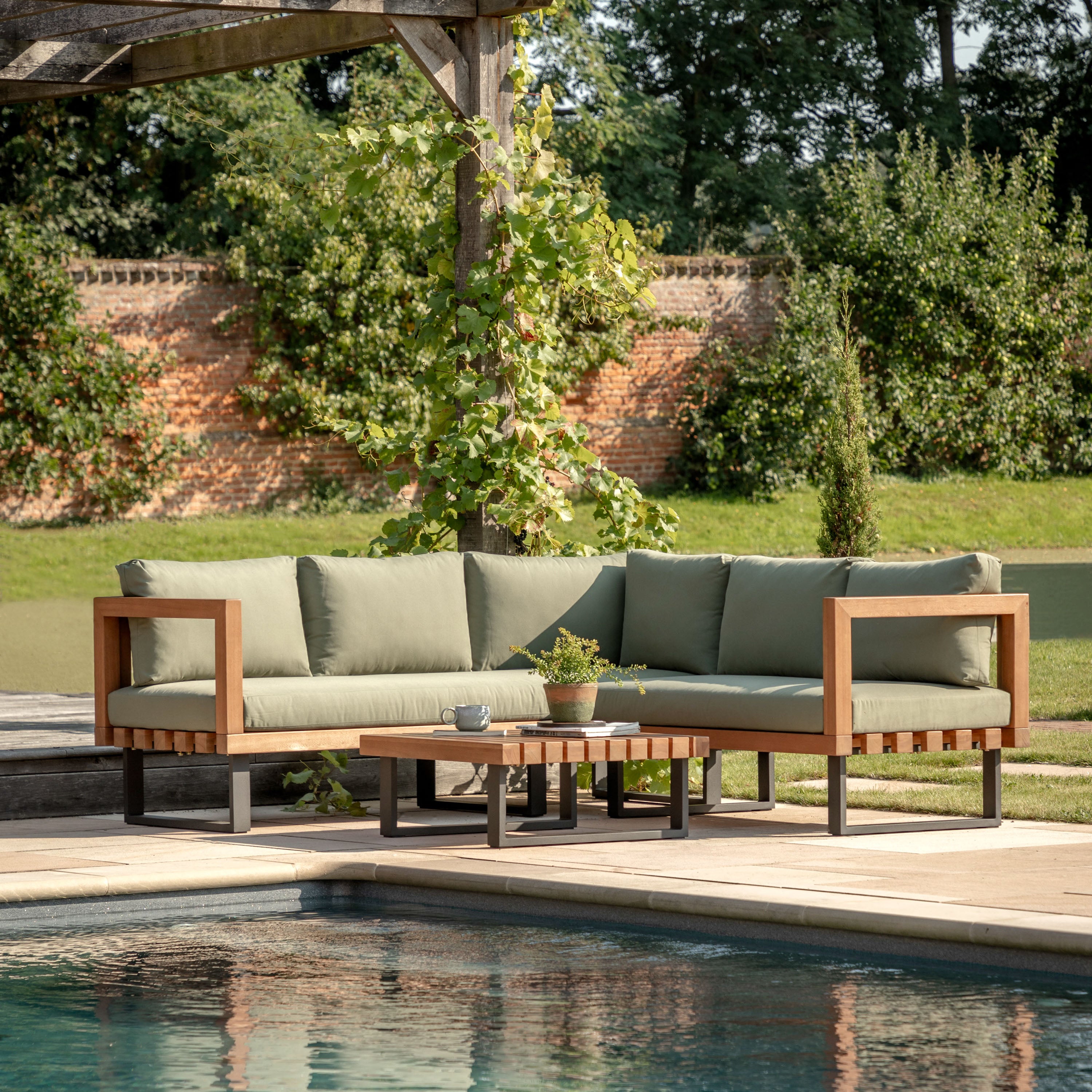 Sintra Corner Outdoor Sofa Set Olive