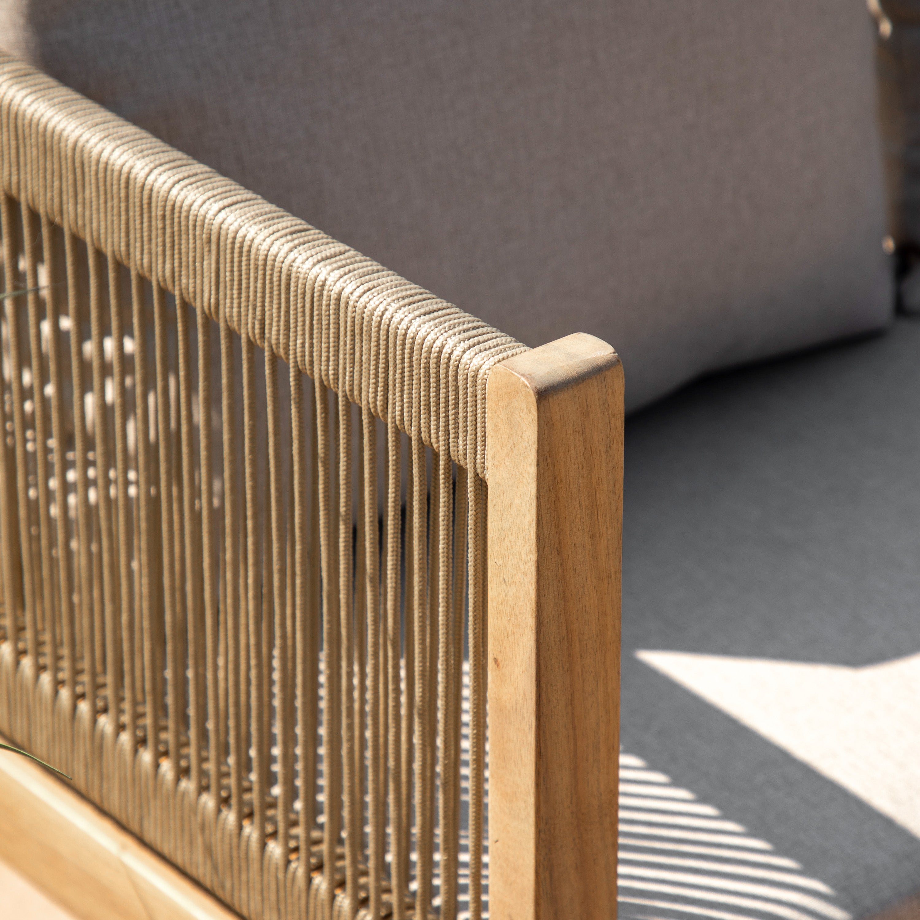 Sardinia Natural Acacia Wood Outdoor Corner Set | 5 Seater