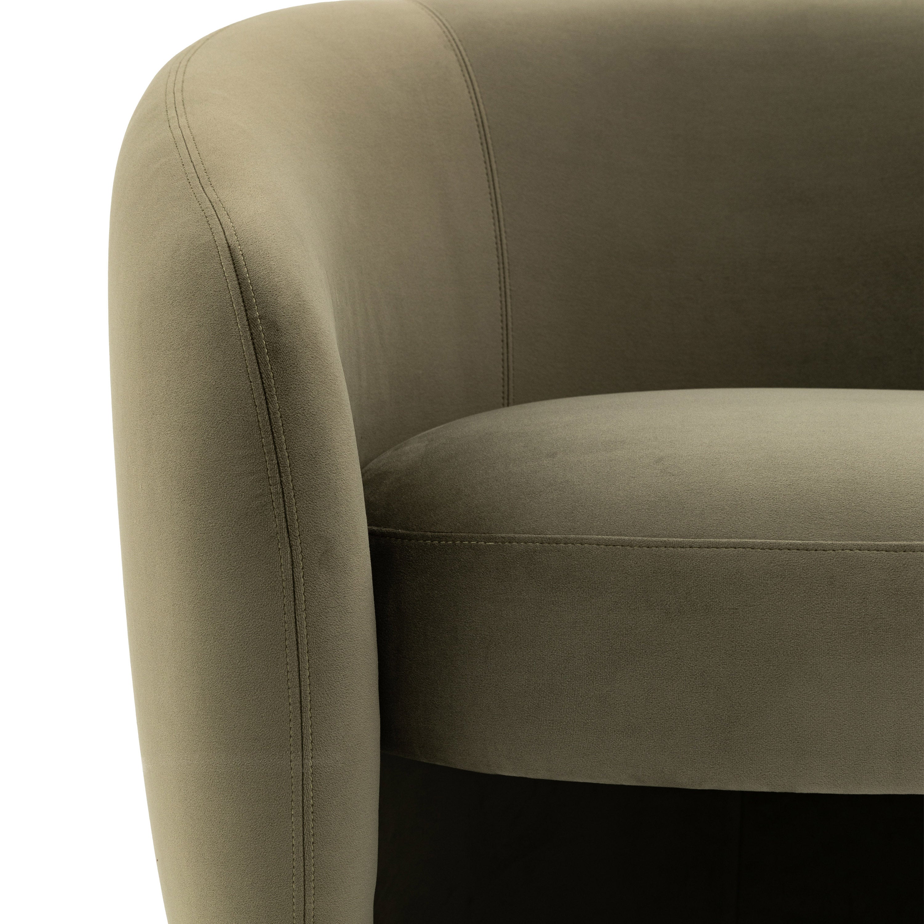 Cecilia Curved Moss Green Armchair