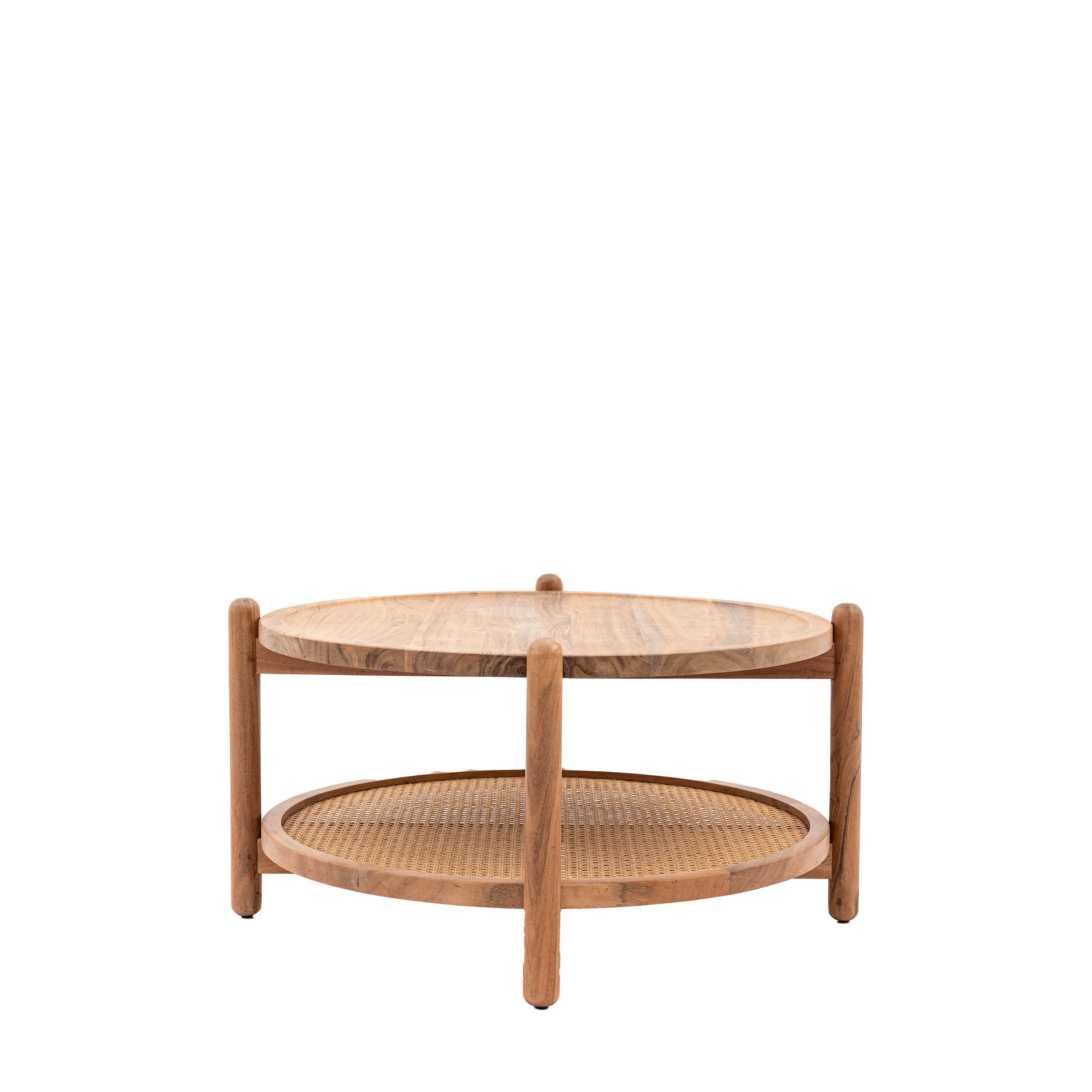 Wilmotte Natural Acacia Wood & Rattan Round Coffee Table