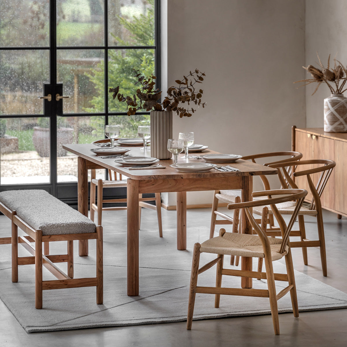 Wilmotte Natural Acacia Wood Dining Table | 6-8 Seater