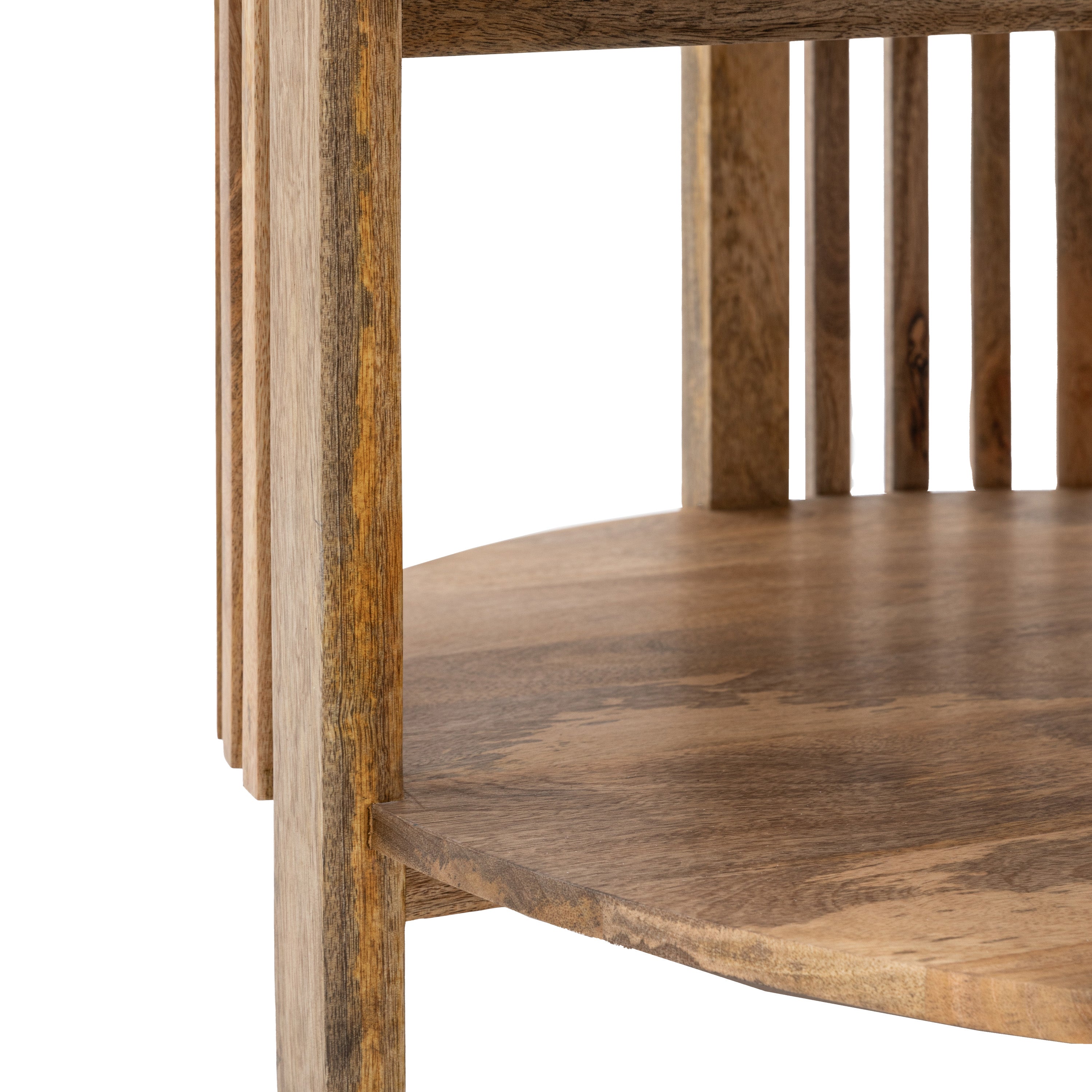 Alvin Slatted Natural Acacia Wood Round Coffee Table