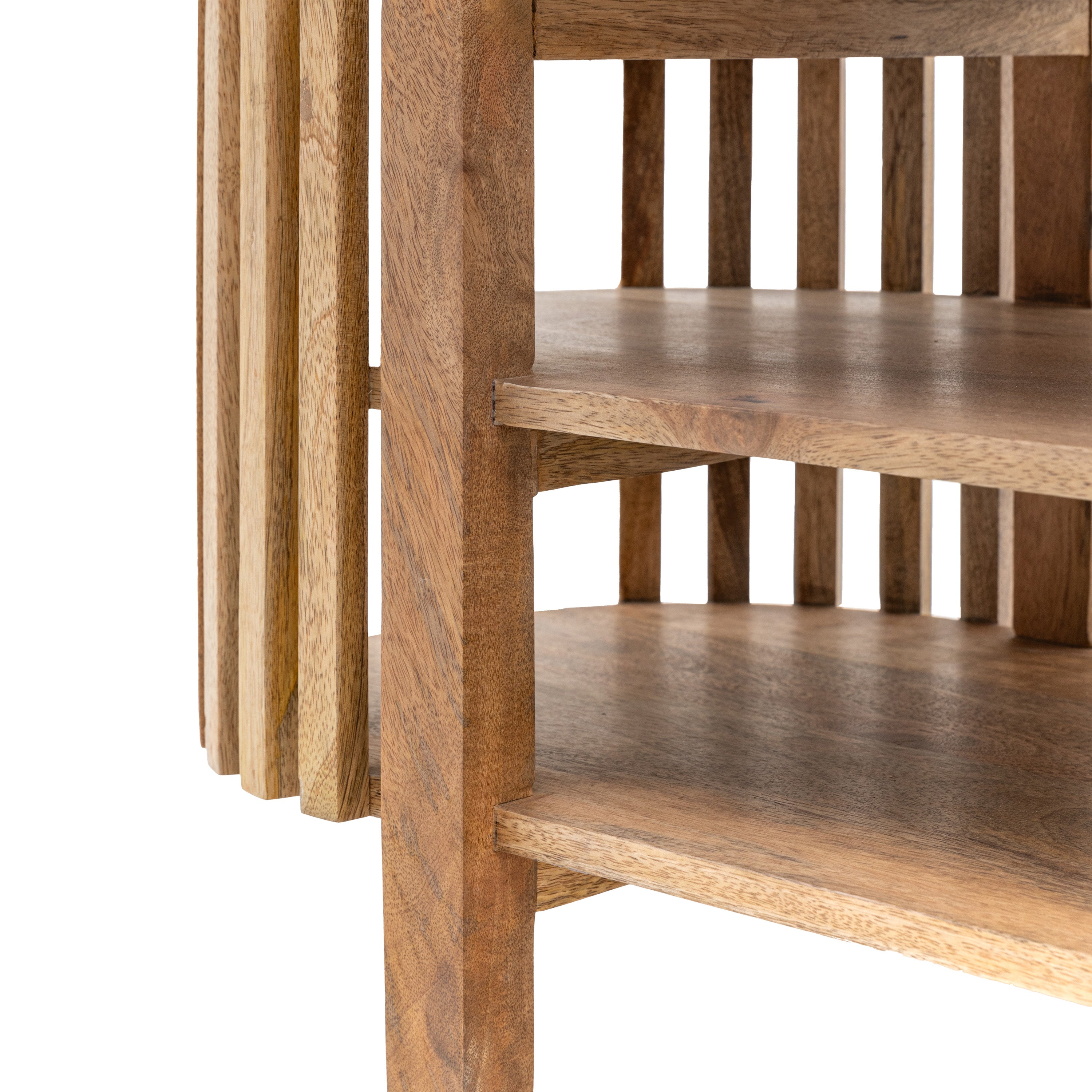 Alvin Slatted Natural Mango Wood TV Unit