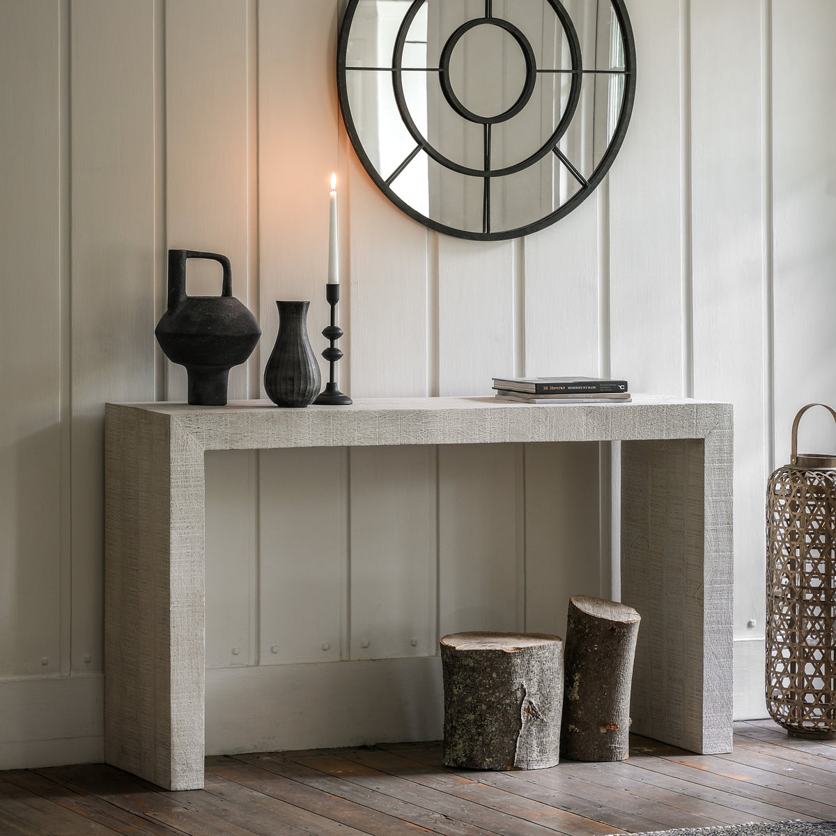 Eldora Whitewash Mango Wood Console Table
