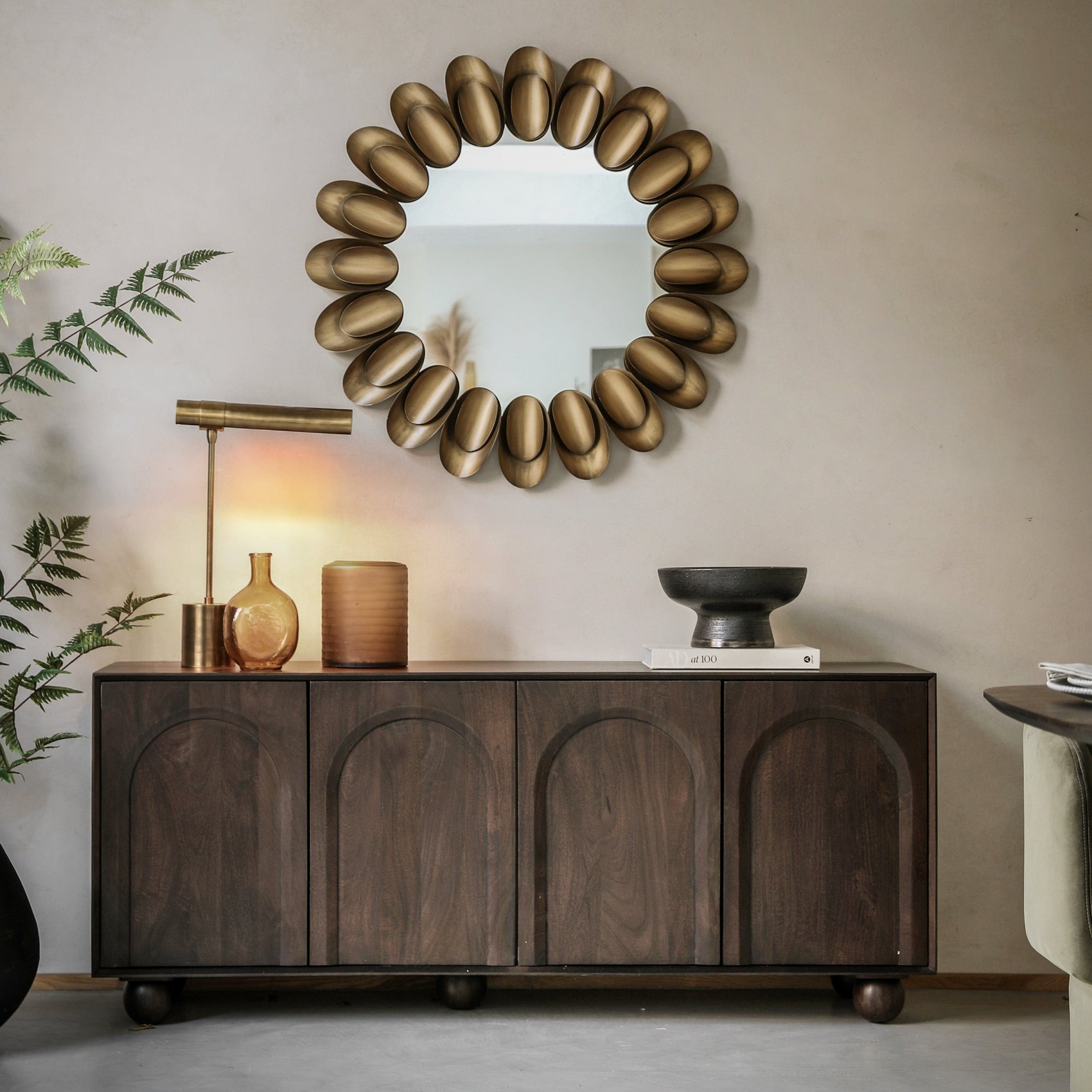 Hank Carved Brown Mango Wood Sideboard