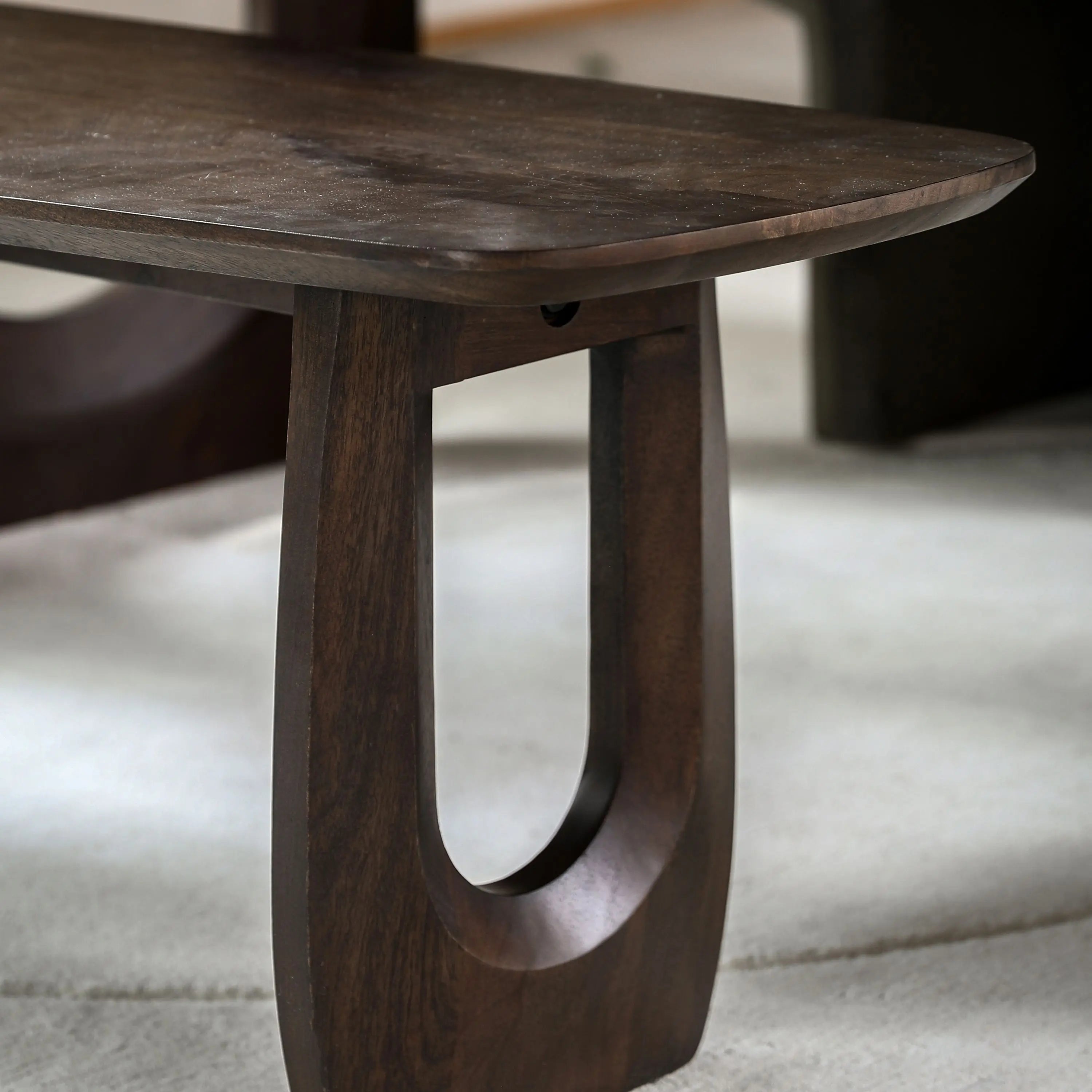 Hank Brown Carver Mango Wood Dining Bench